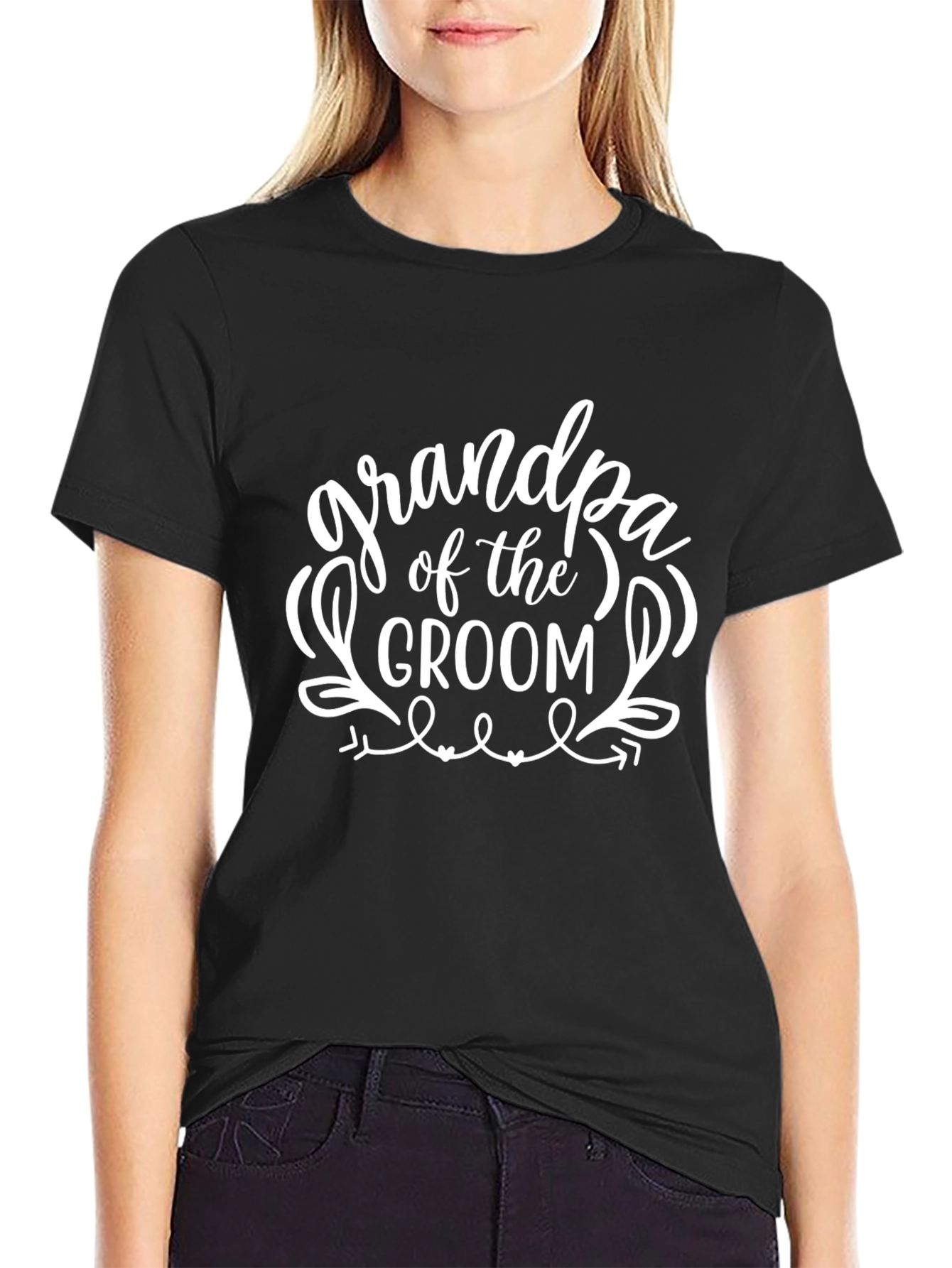 Grandpa of the Groom Black Graphic Tee