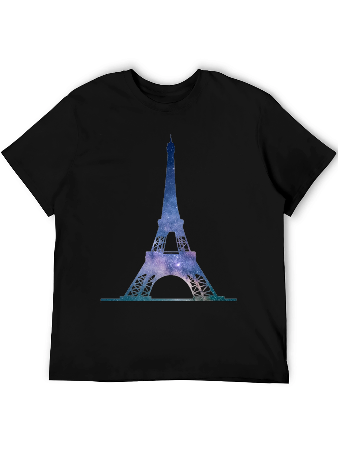 Eiffel Tower Galaxy Print T-Shirt