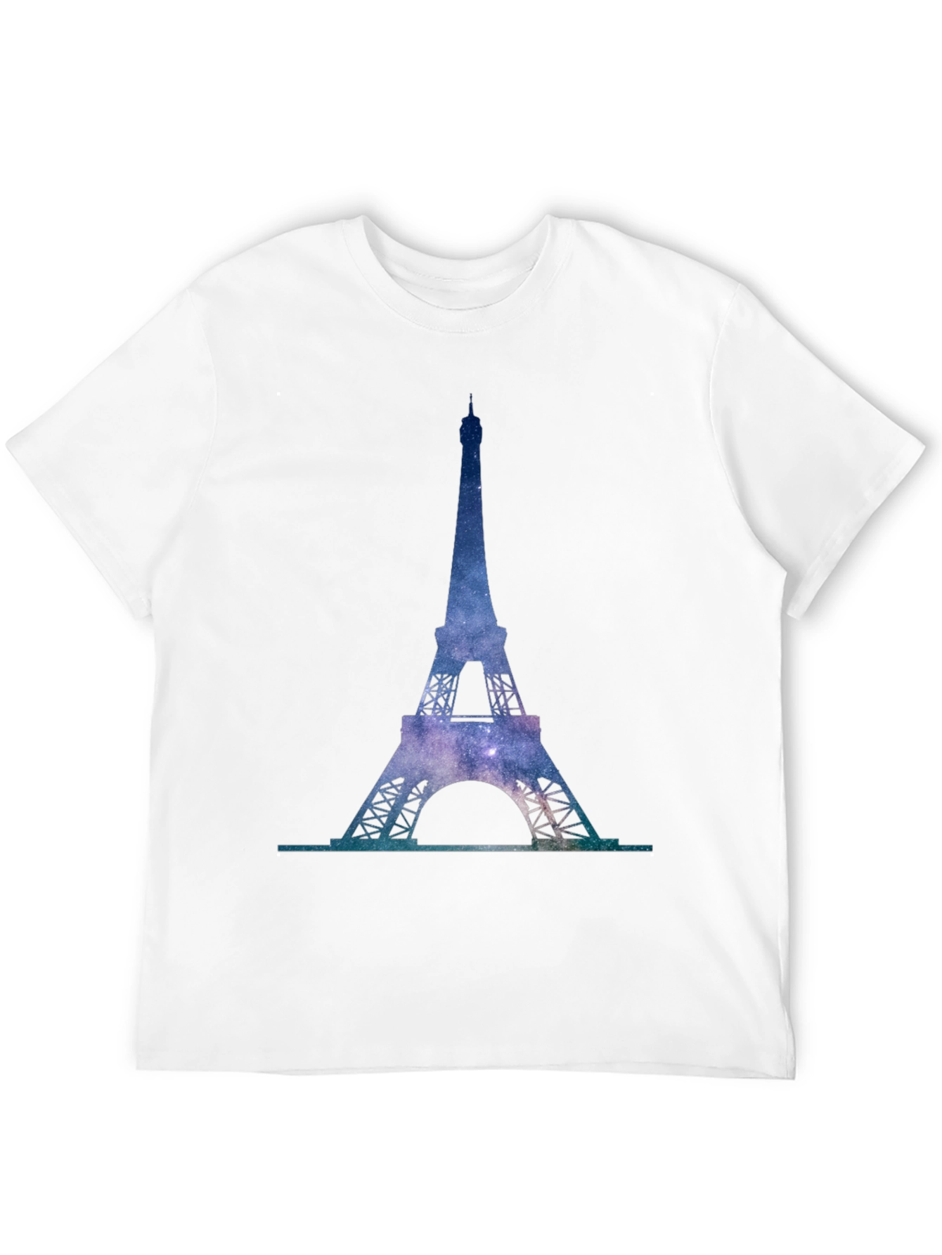 Eiffel Tower Galaxy Print T-Shirt