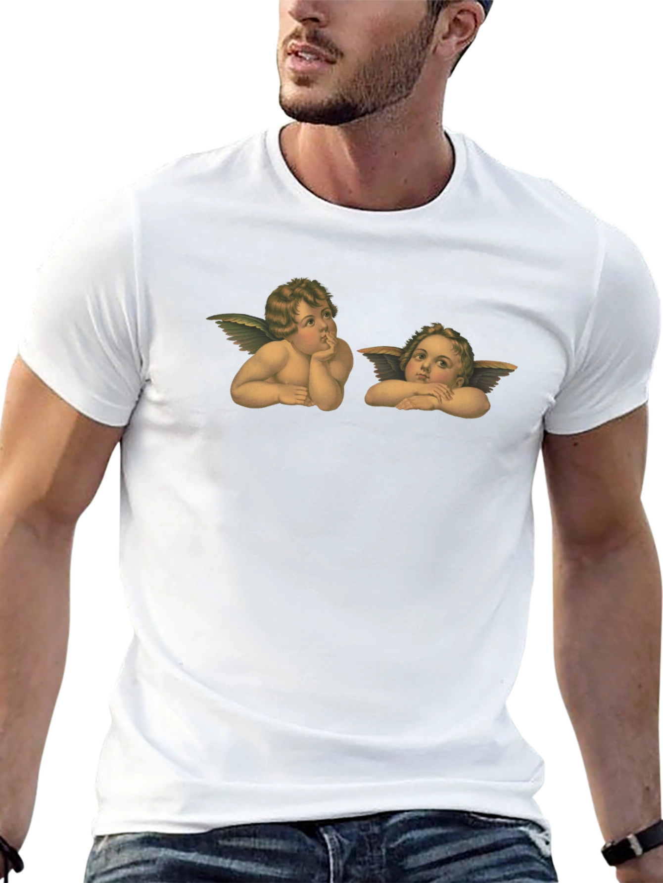 Angelic Cherub Graphic Tee - Classic Black T-Shirt