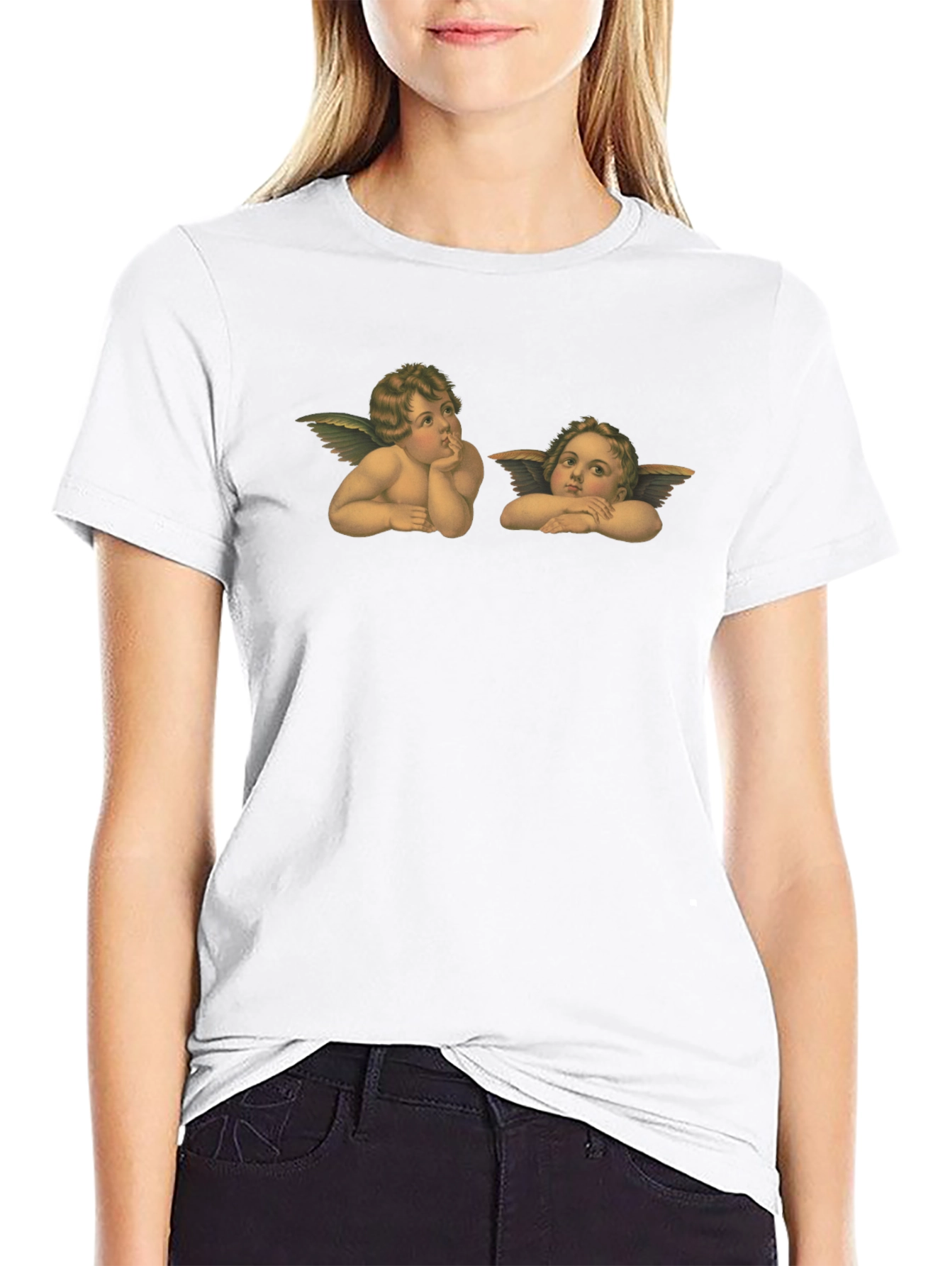 Angelic Cherub Graphic Tee - Classic Black T-Shirt