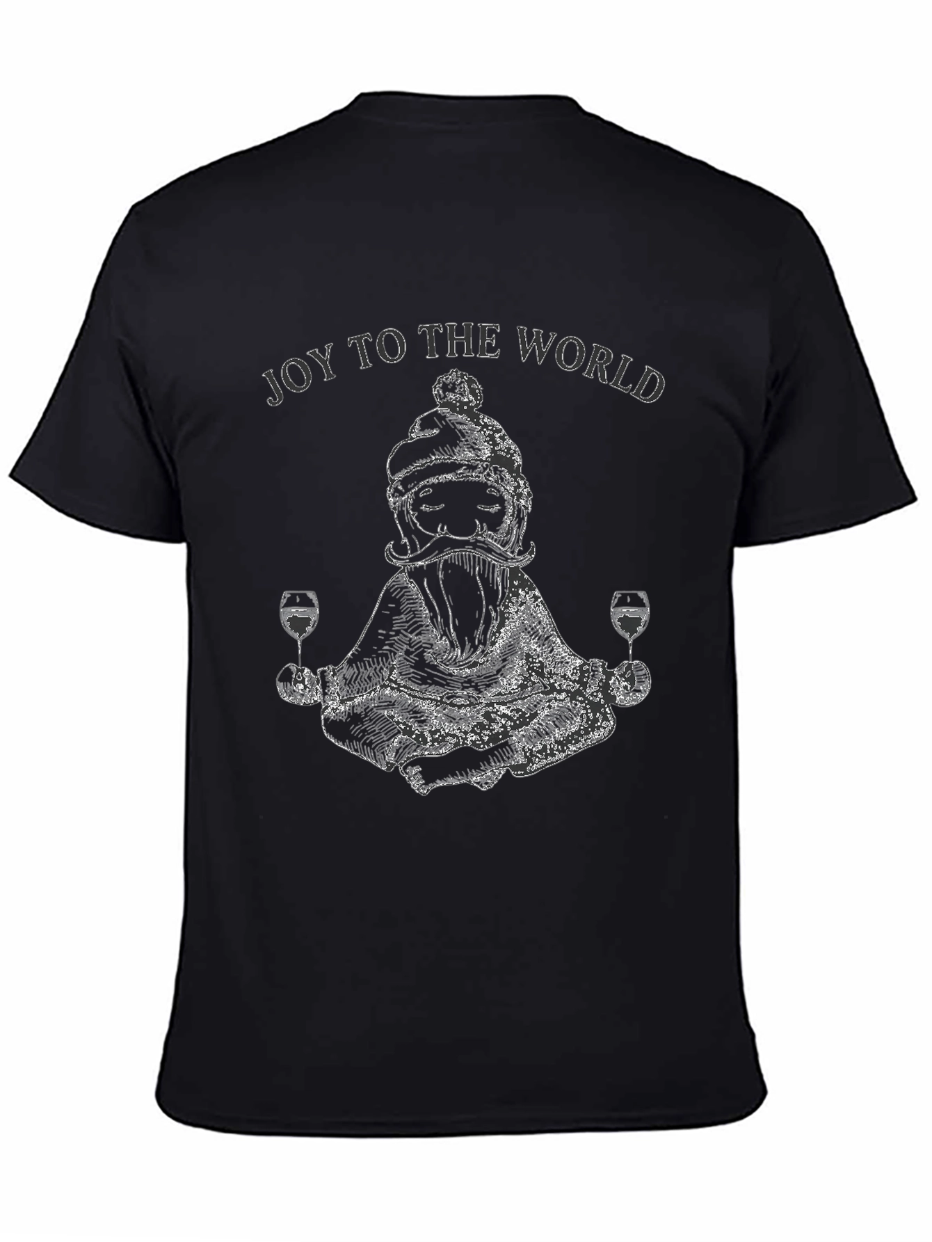 Joy To The World Santa Wine Meditation T-Shirt