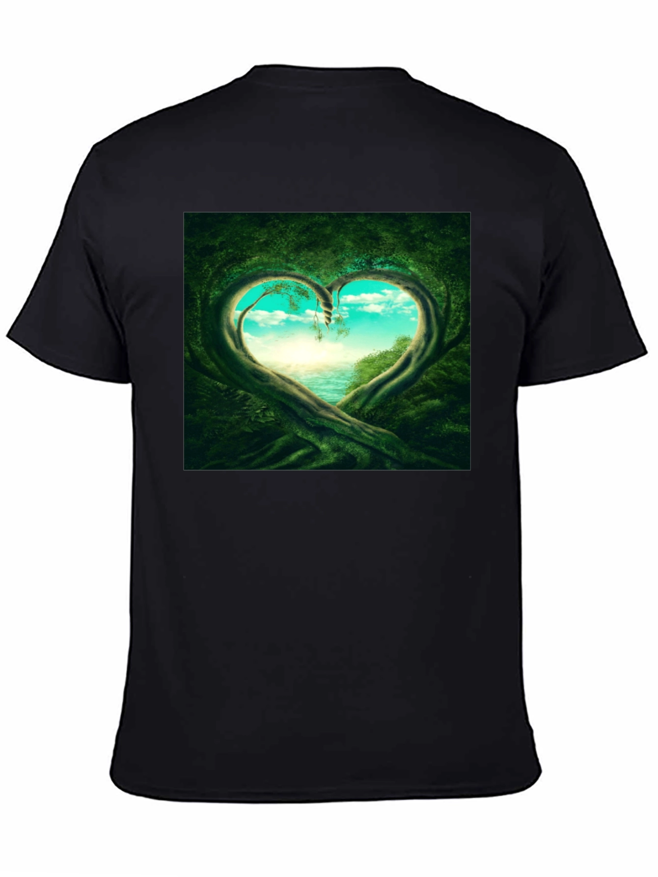 Natures Heart T-Shirt - Black Cotton Tee