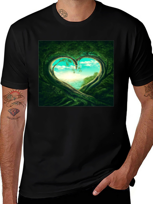 Natures Heart T-Shirt - Black Cotton Tee