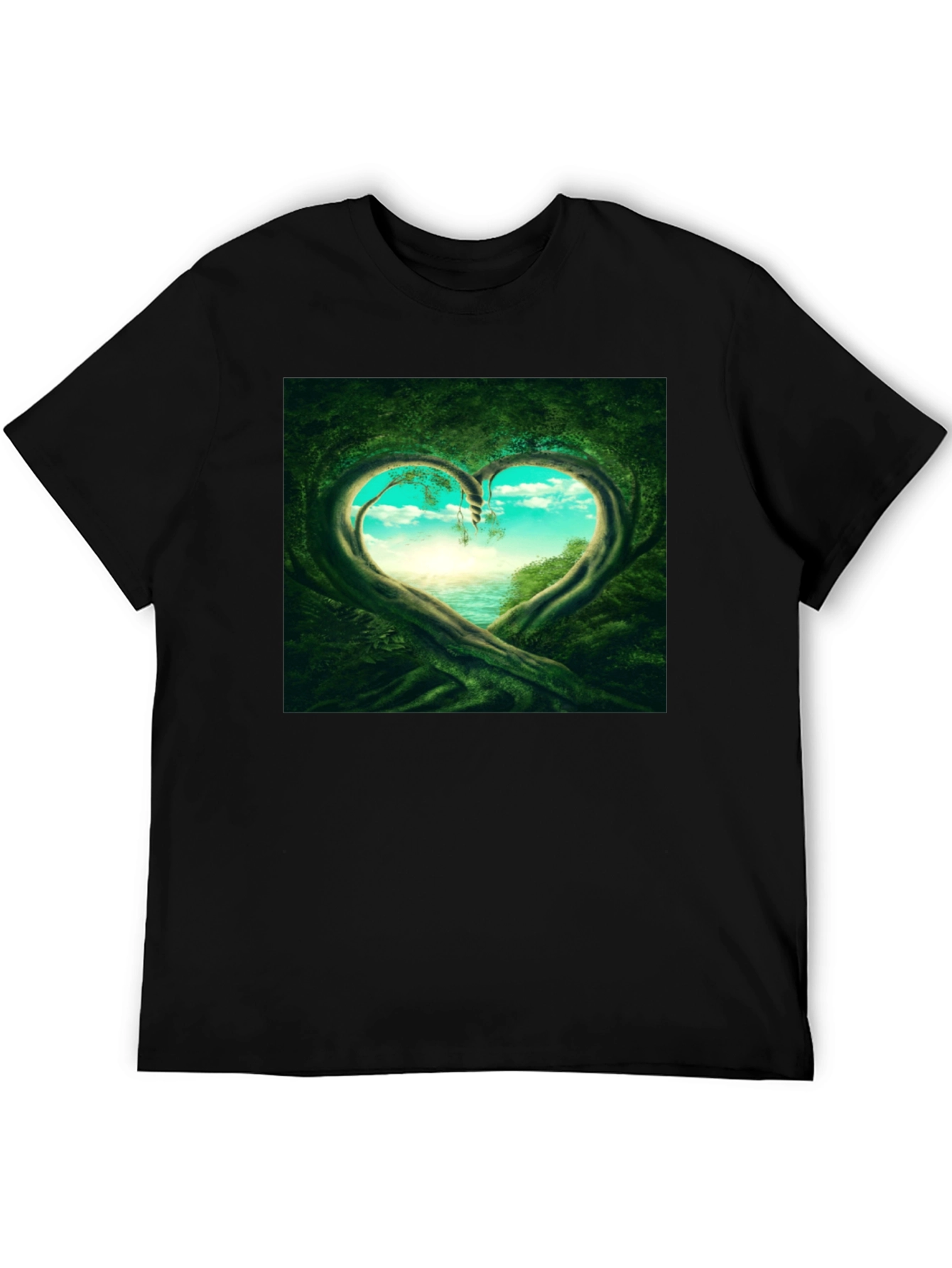 Natures Heart T-Shirt - Black Cotton Tee