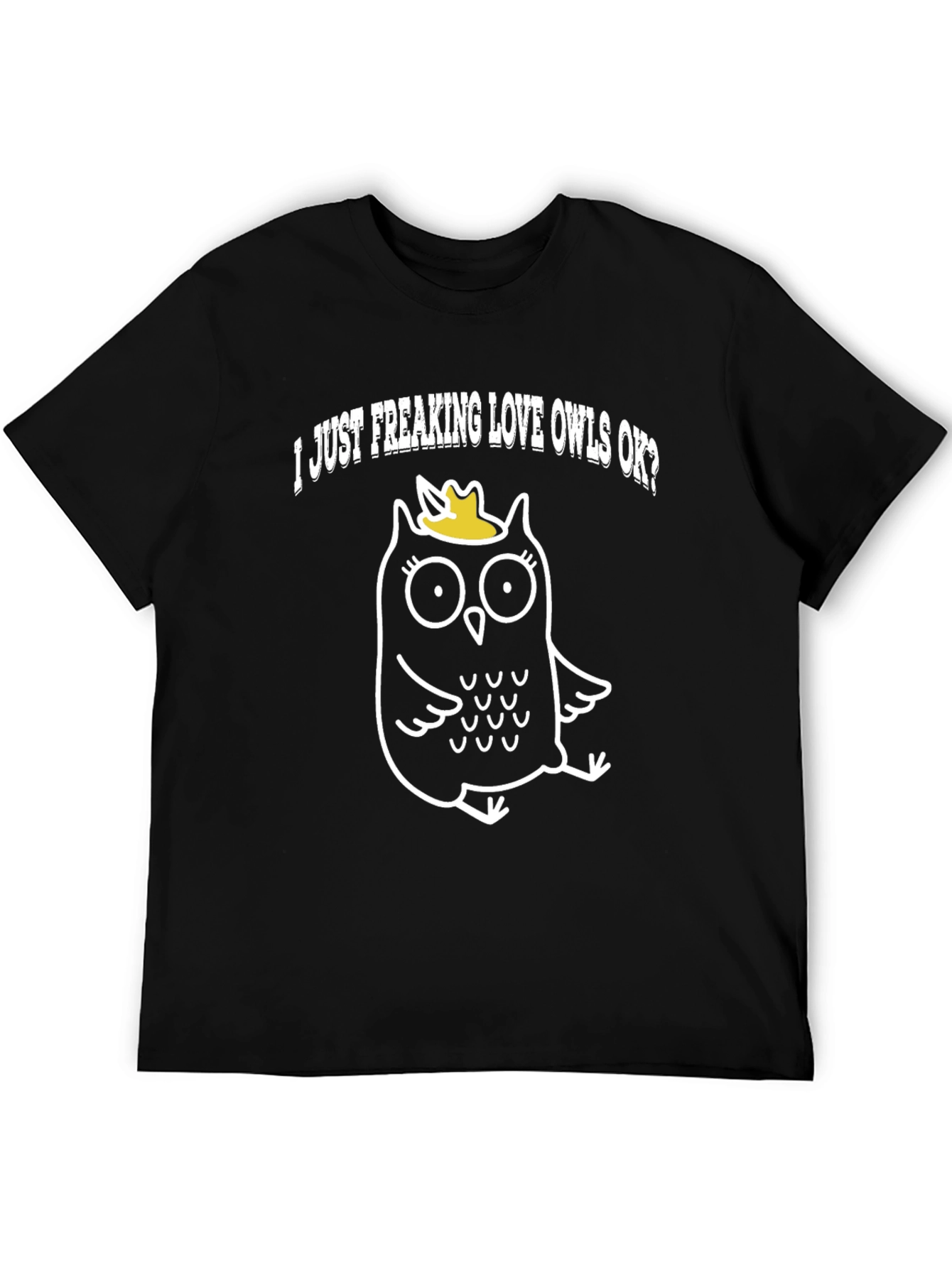 I Love Owls T-Shirt - Black Cotton Tee