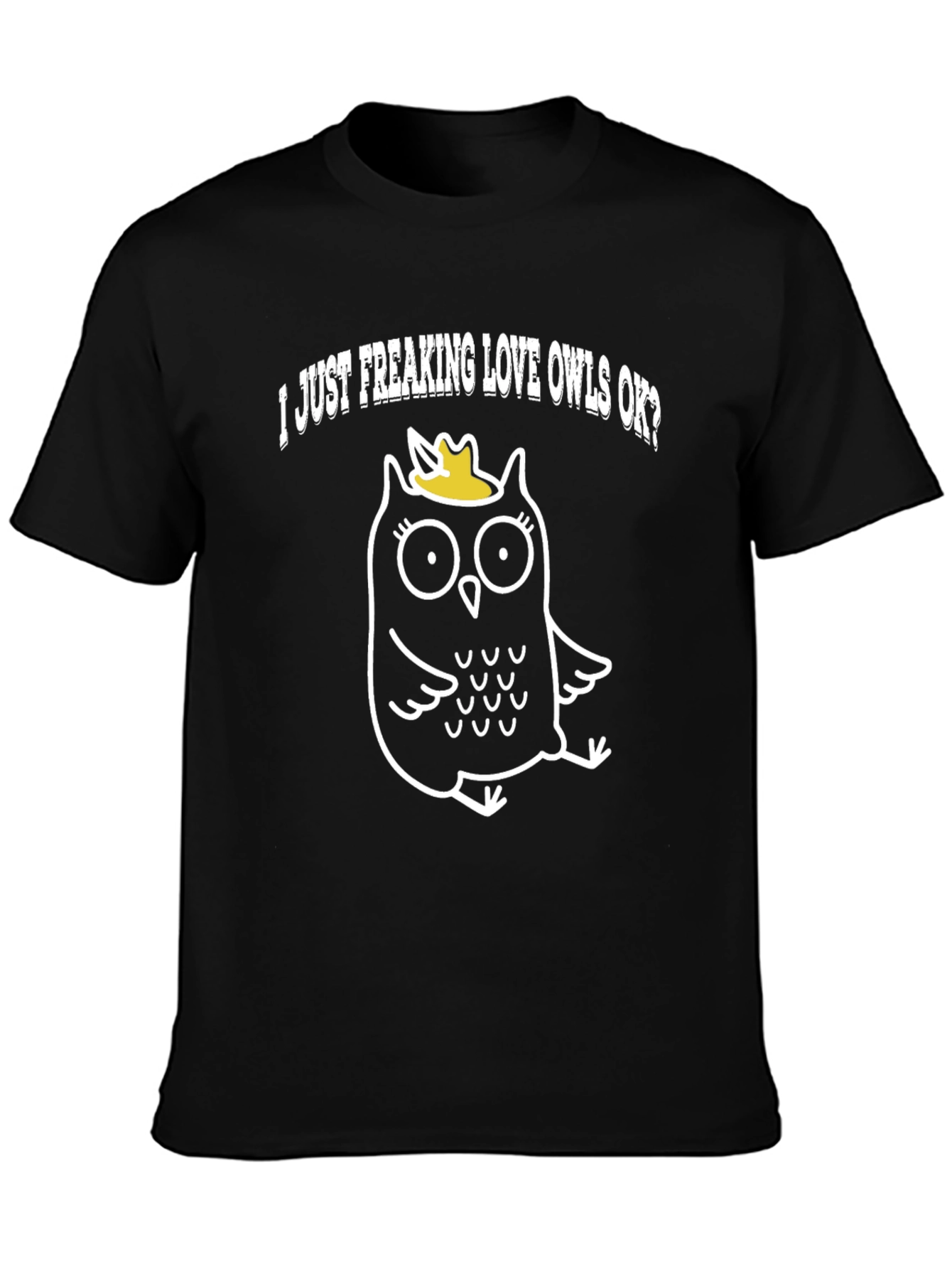I Love Owls T-Shirt - Black Cotton Tee