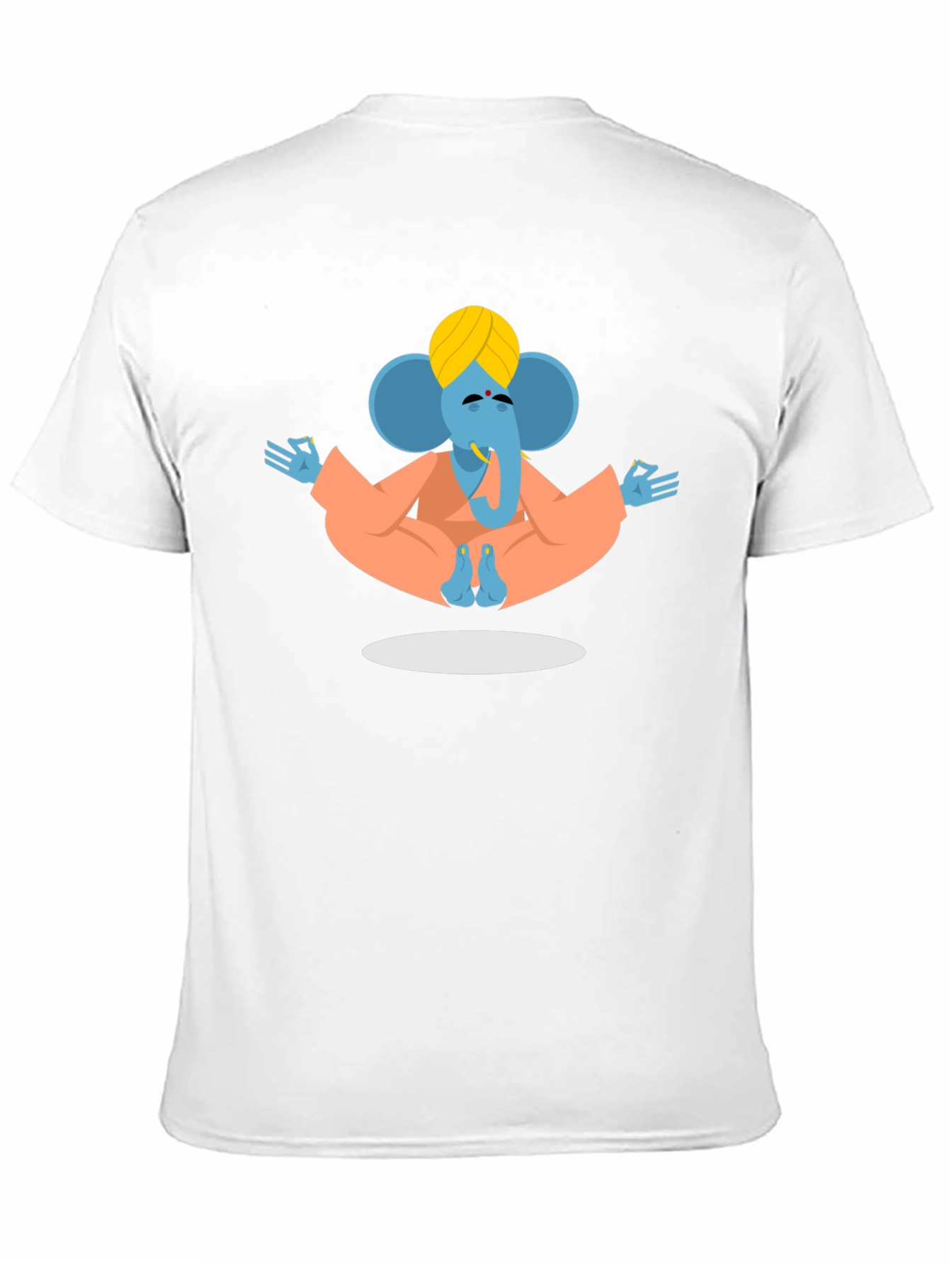 Meditating Ganesha Graphic Tee - Black Cotton Blend