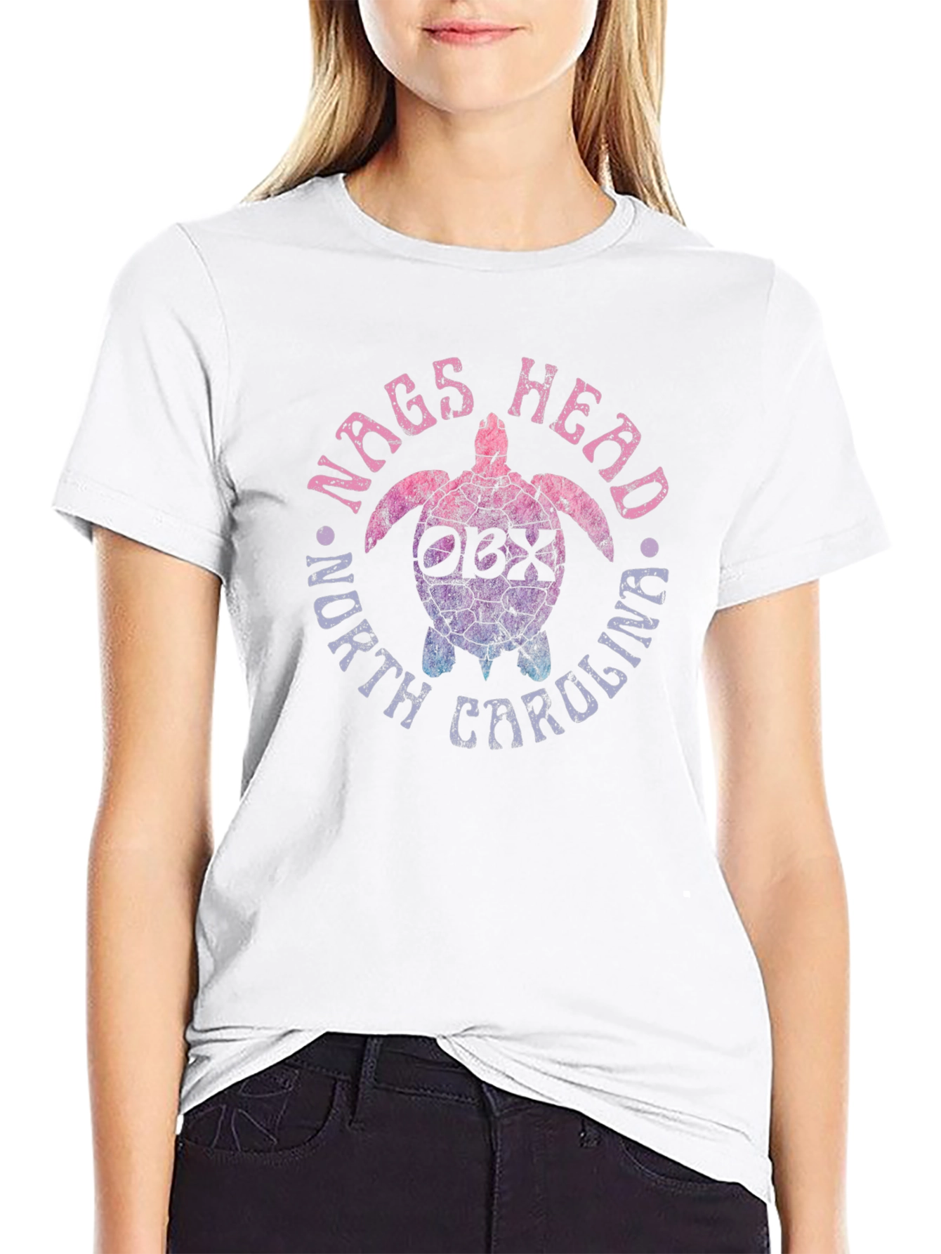 Nags Head North Carolina OBX Turtle Graphic T-Shirt