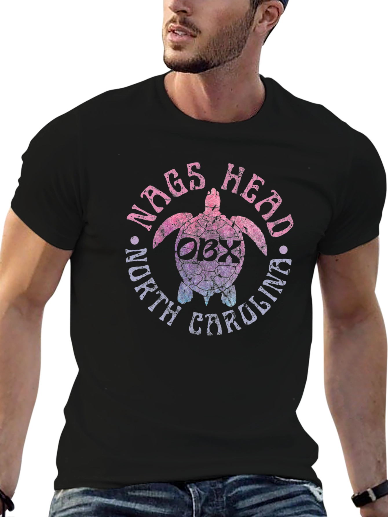 Nags Head North Carolina OBX Turtle Graphic T-Shirt