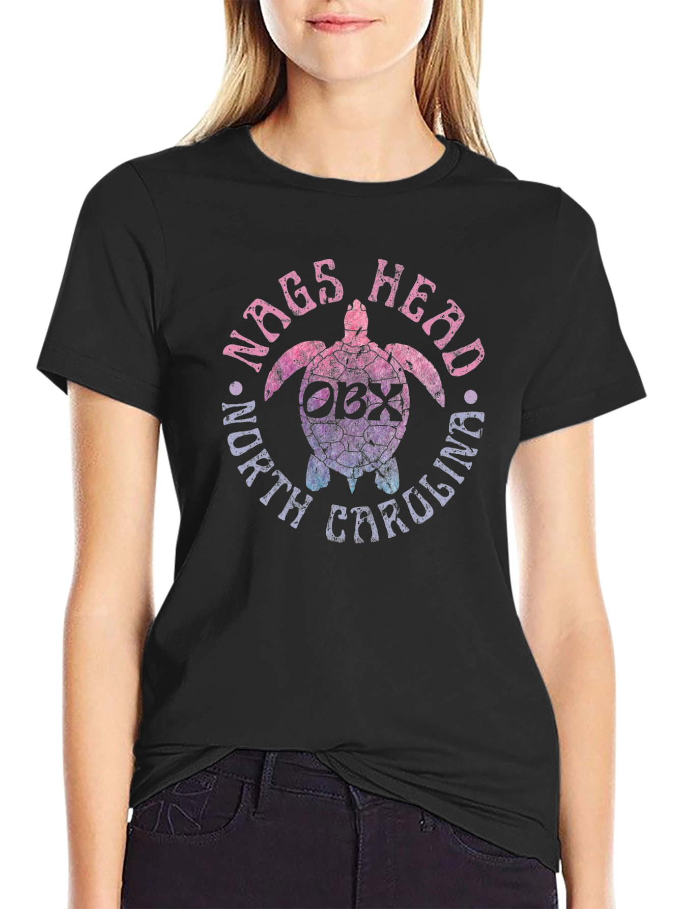 Nags Head North Carolina OBX Turtle Graphic T-Shirt