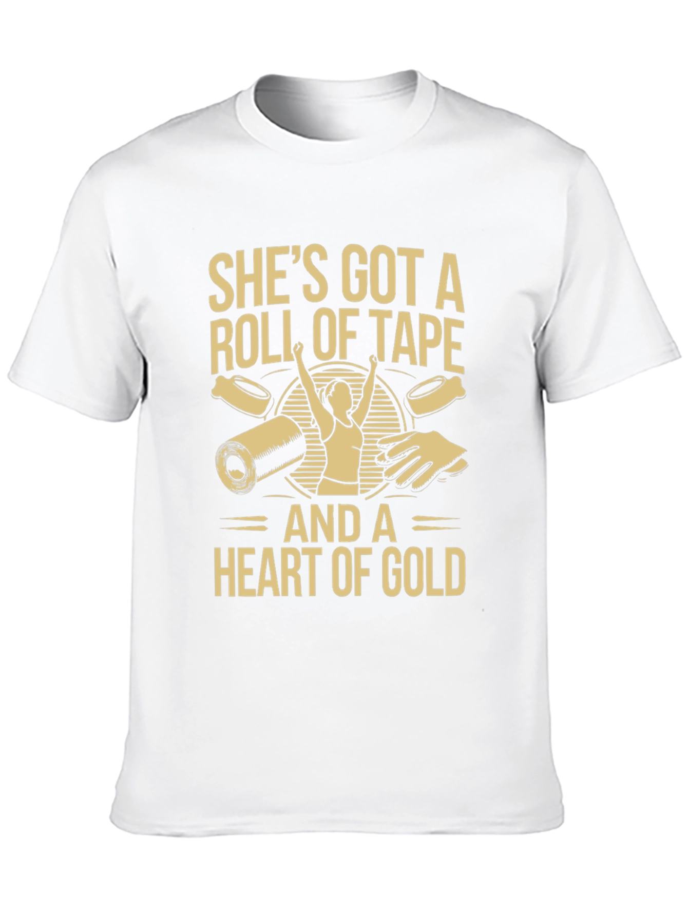 Roll of Tape and Heart of Gold Black T-Shirt