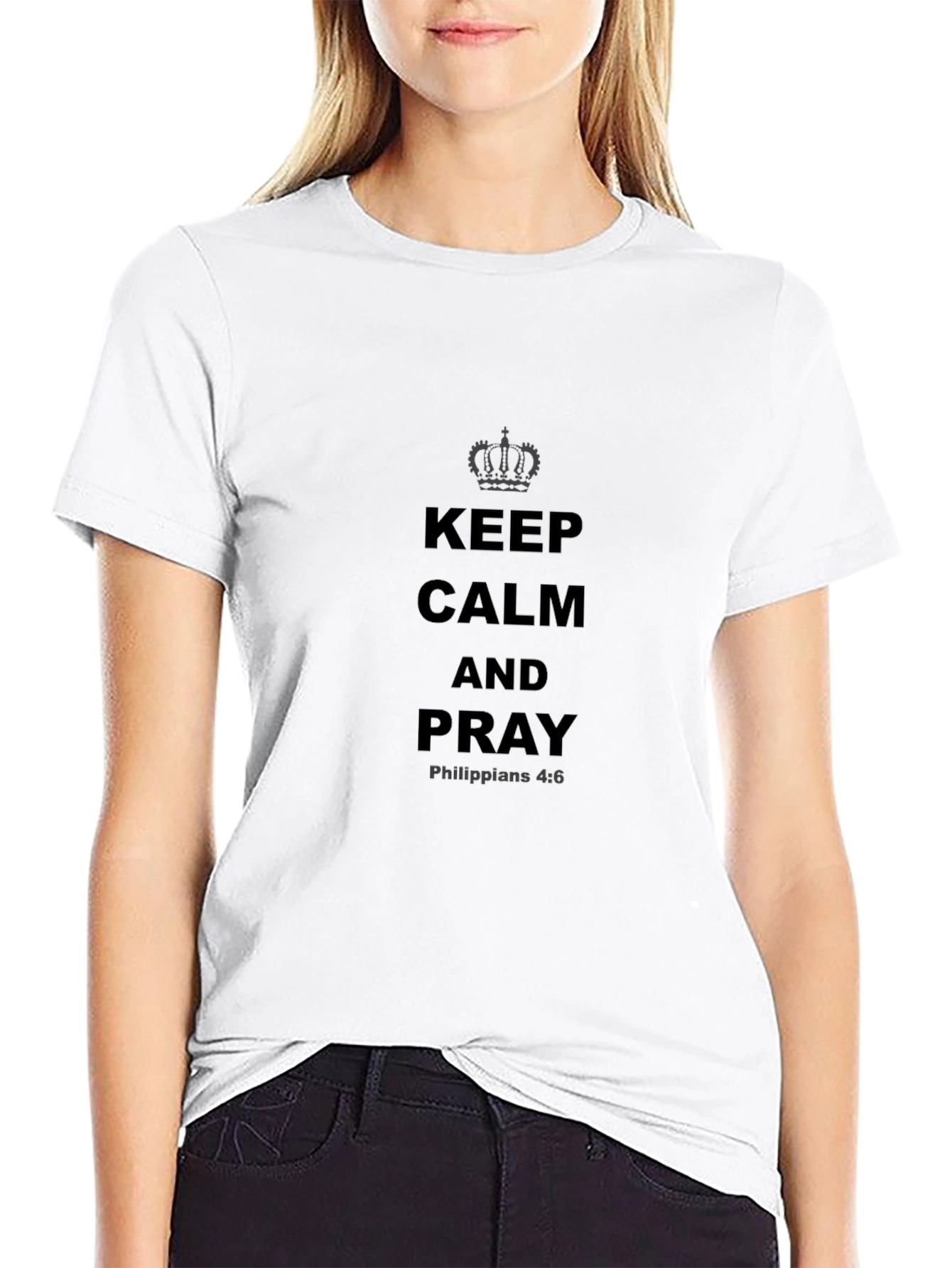 Keep Calm and Pray Black T-Shirt