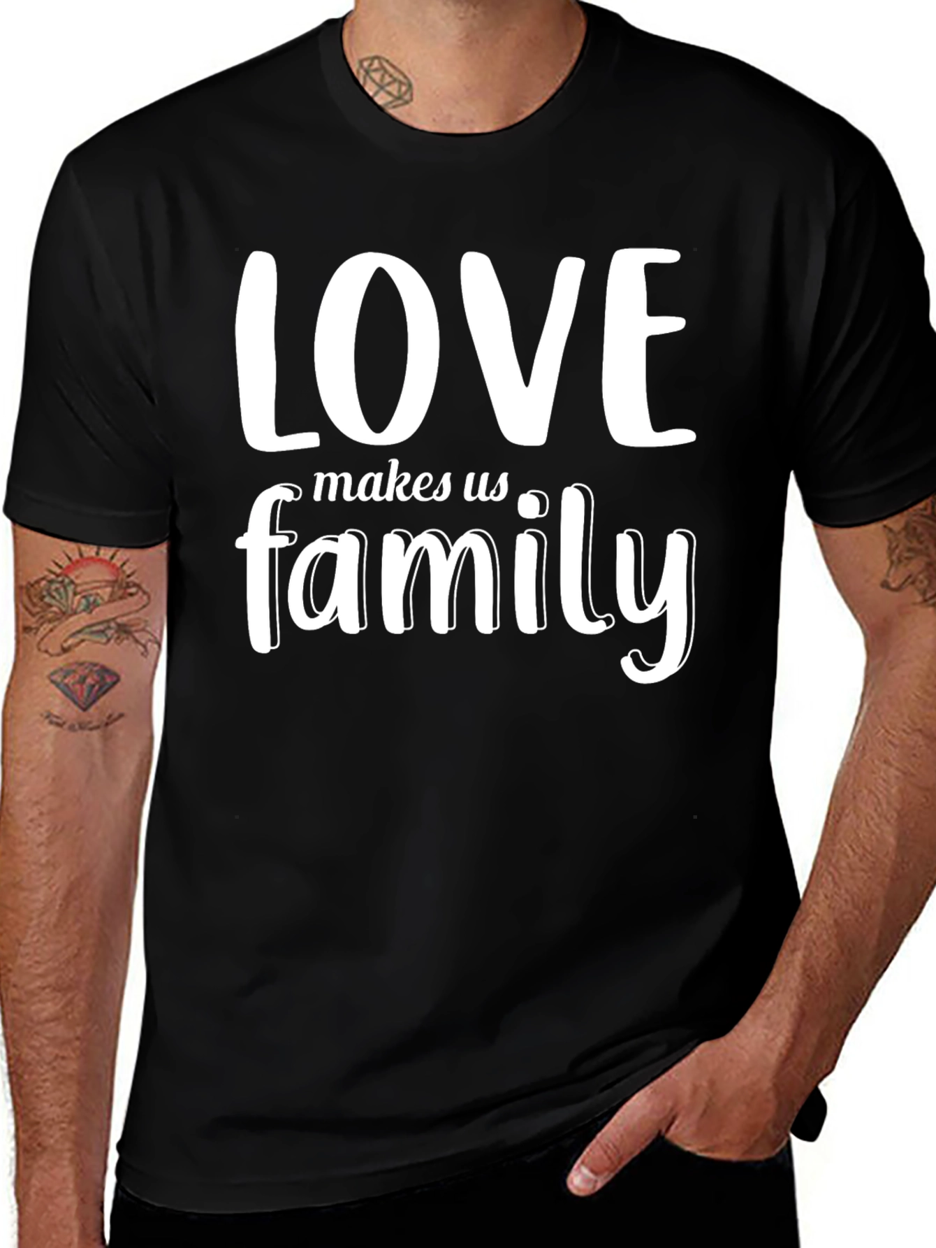 Love Makes Us Family Graphic Tee