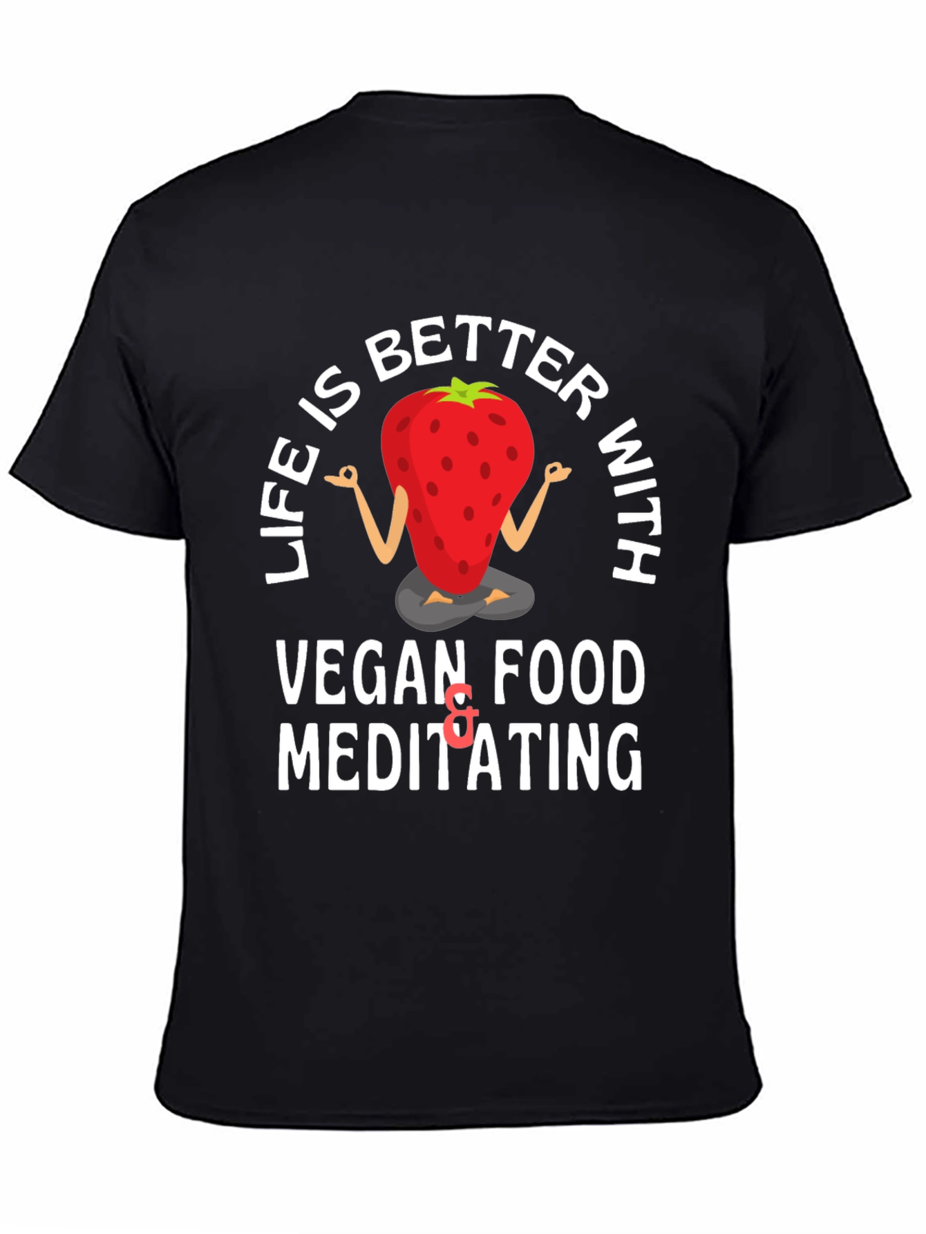 Vegan Strawberry Meditating T-Shirt