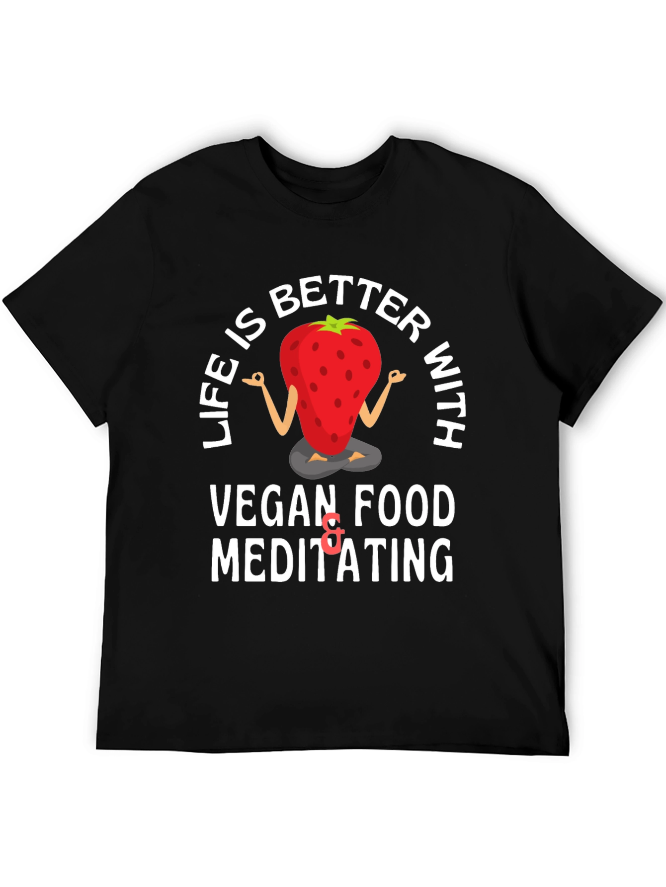 Vegan Strawberry Meditating T-Shirt