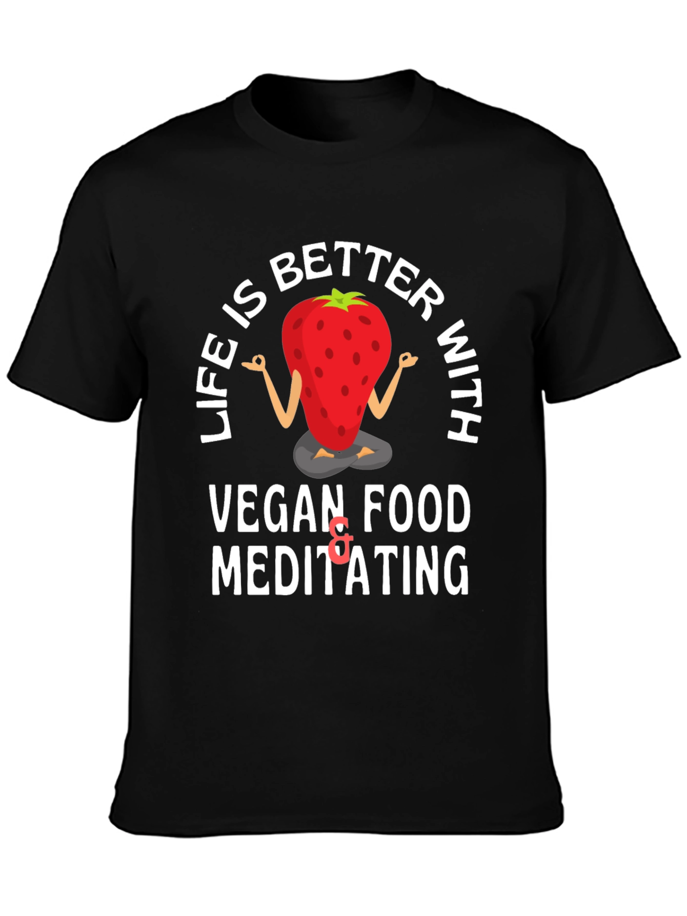 Vegan Strawberry Meditating T-Shirt