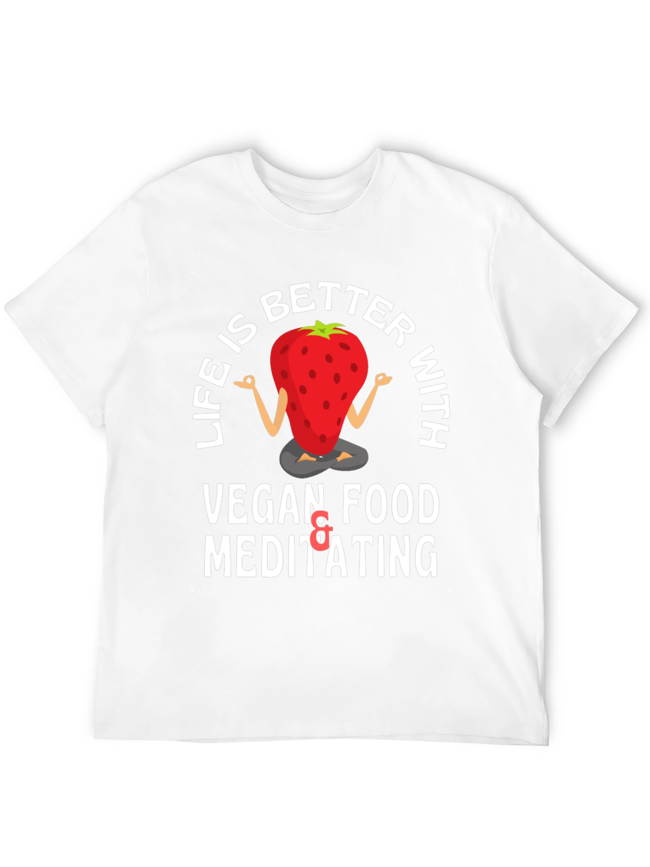 Vegan Strawberry Meditating T-Shirt