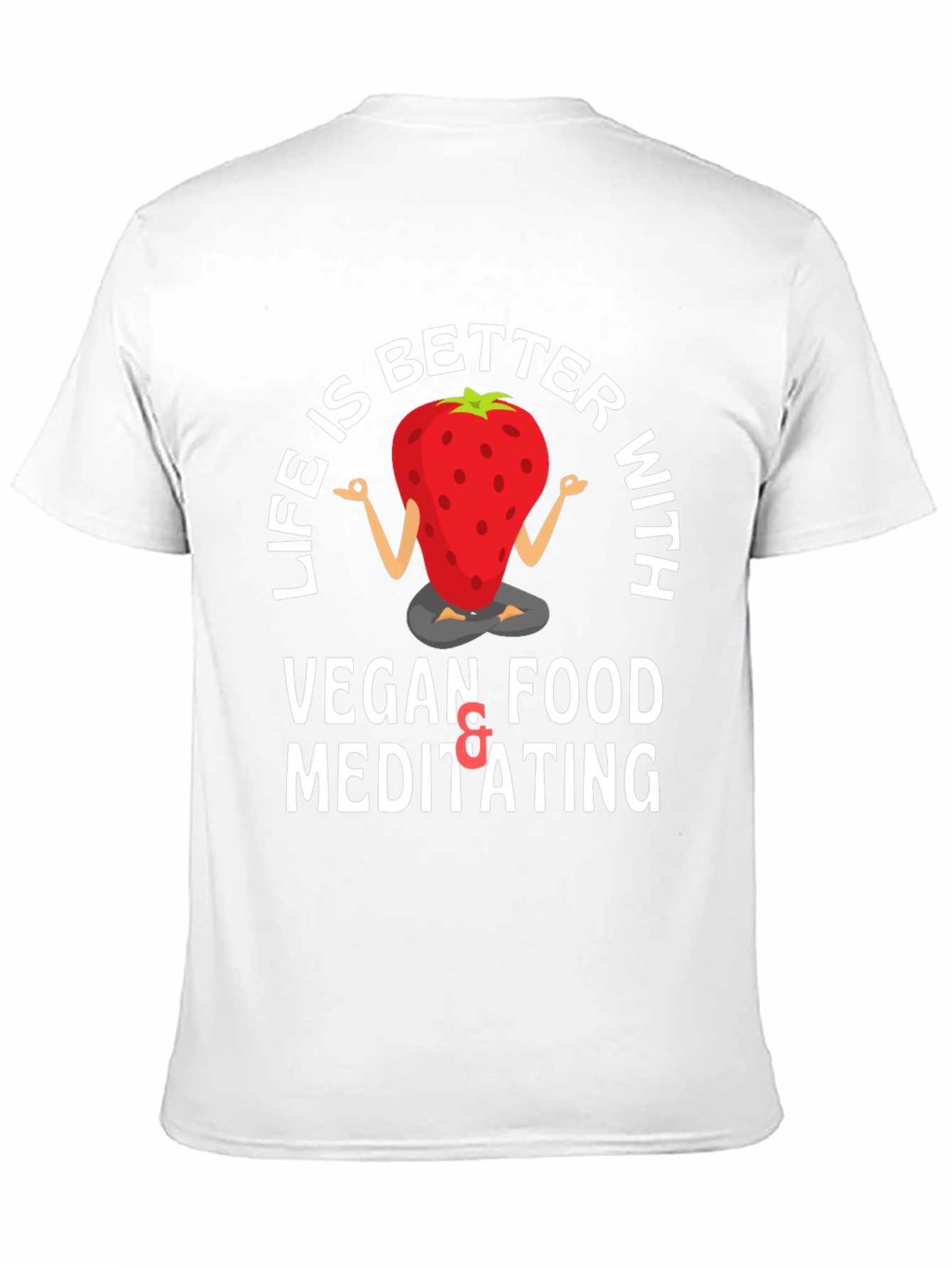 Vegan Strawberry Meditating T-Shirt