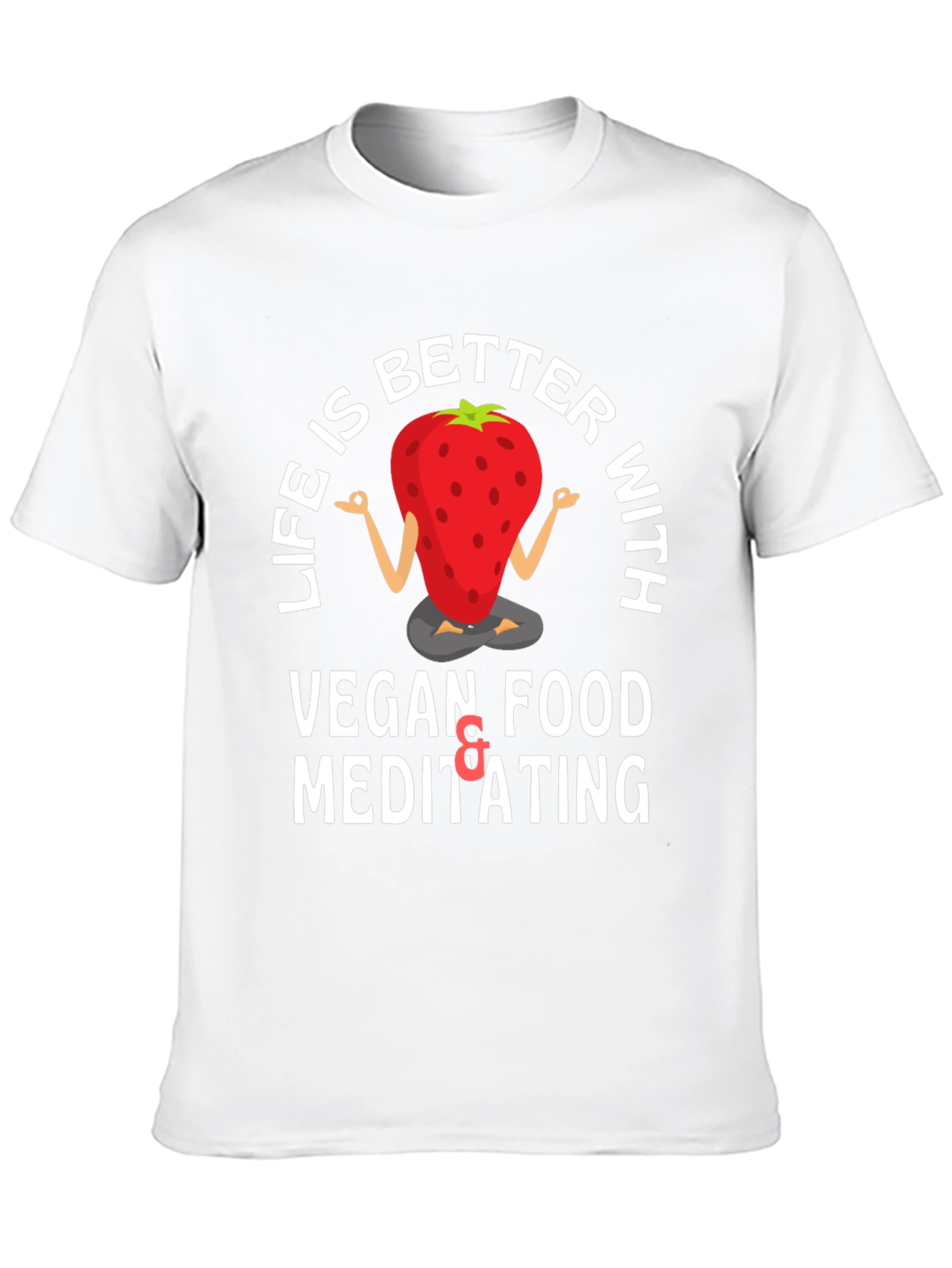 Vegan Strawberry Meditating T-Shirt