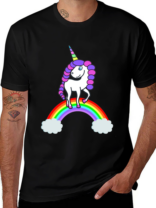 Unicorn Rainbow Graphic Tee - Magical Mens T-Shirt