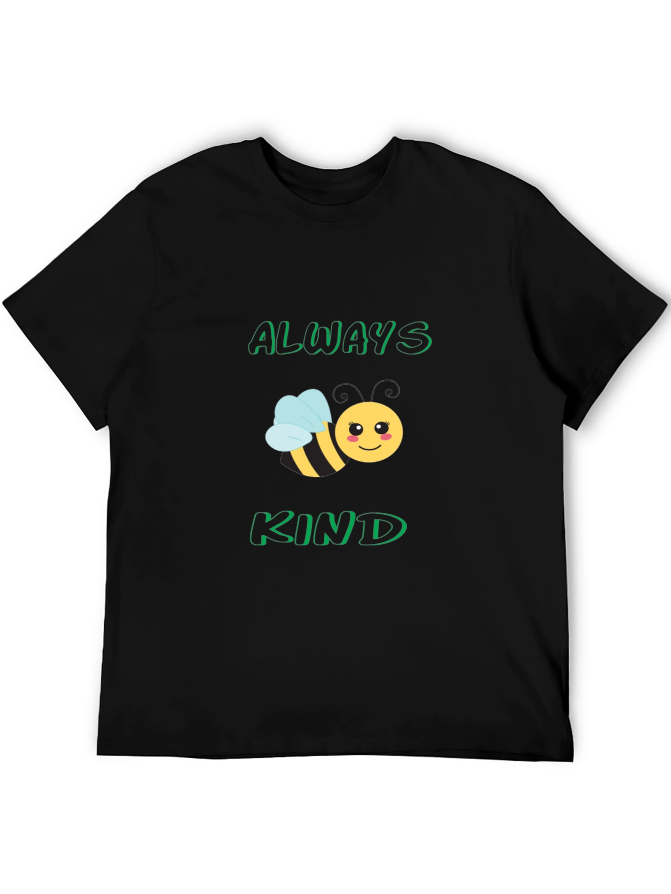 Always Bee Kind T-Shirt - Black Cute Bee Design
