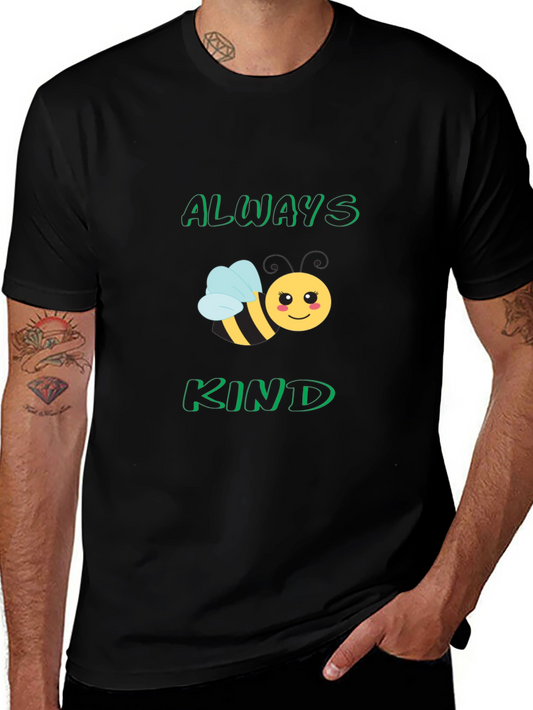Always Bee Kind T-Shirt - Black Cute Bee Design