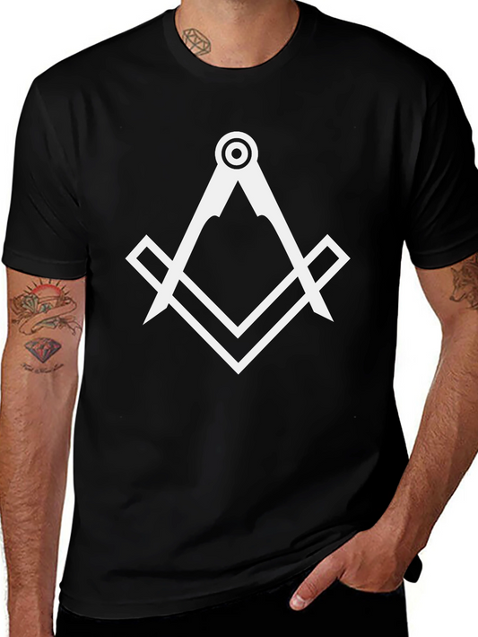 Masonic Compass & Square Black T-Shirt