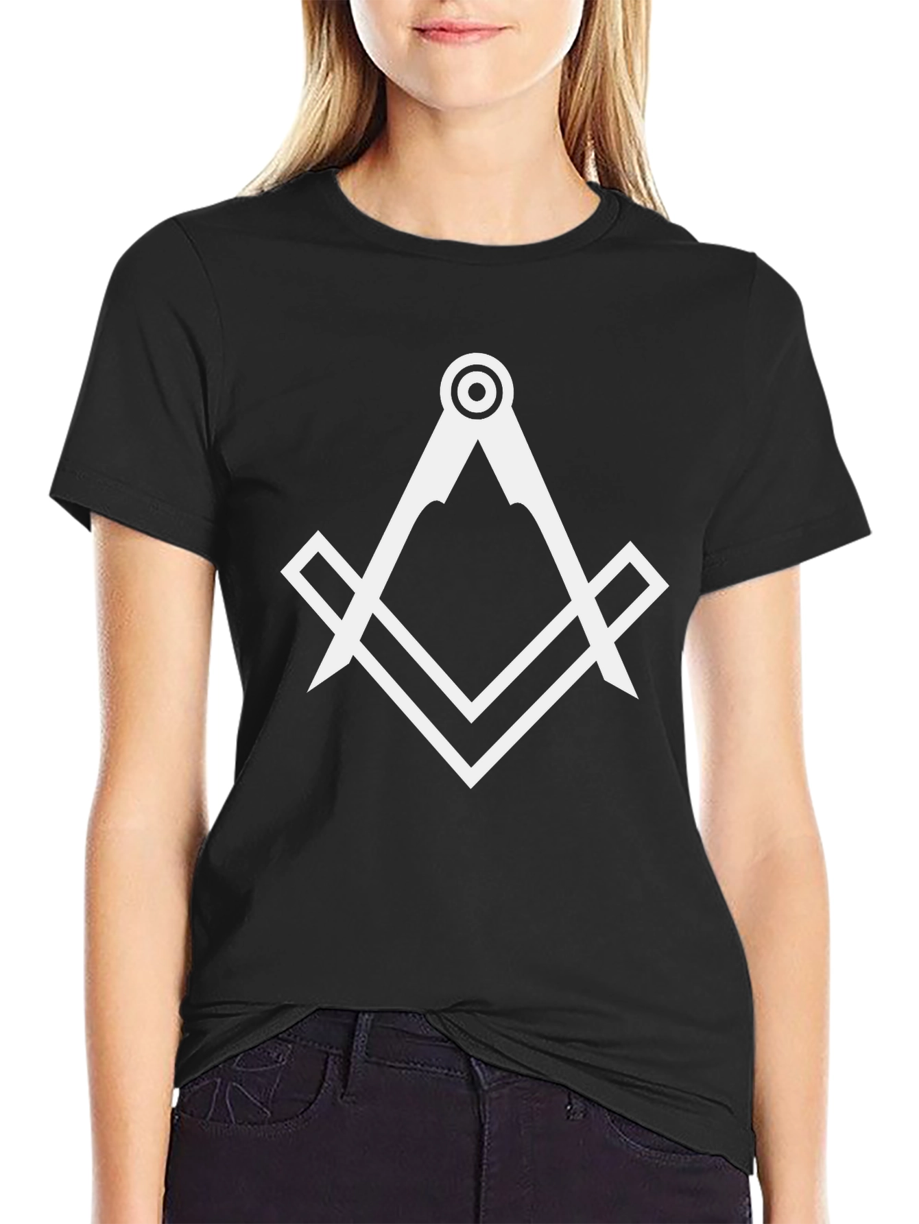 Masonic Compass & Square Black T-Shirt