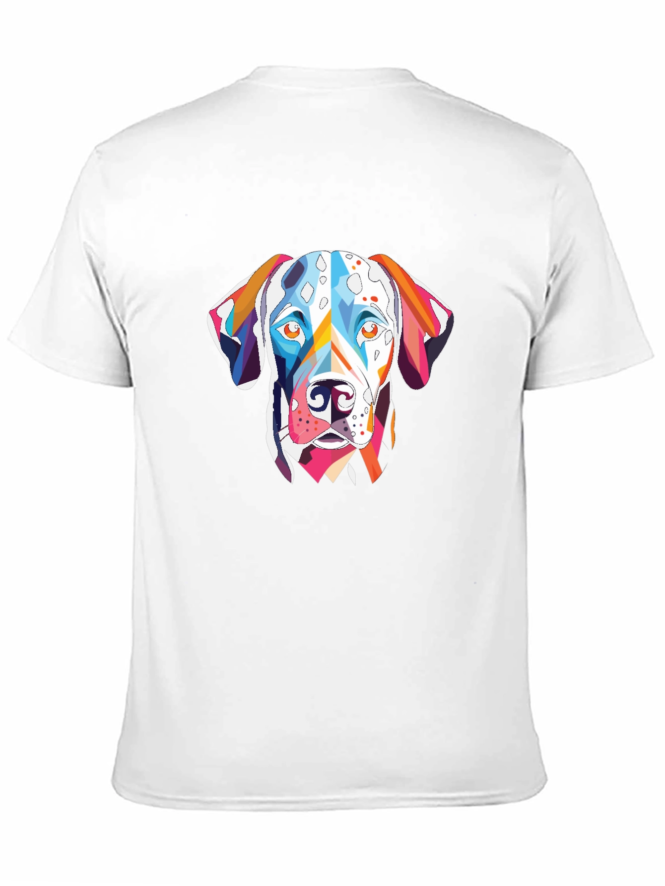 Abstract Dalmatian Dog Graphic Tee - Black Cotton T-Shirt
