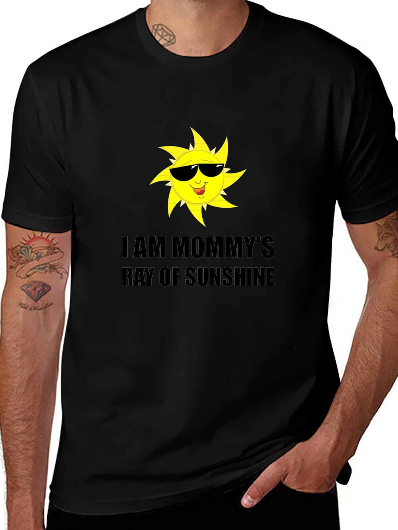 Mommys Ray of Sunshine Black T-Shirt