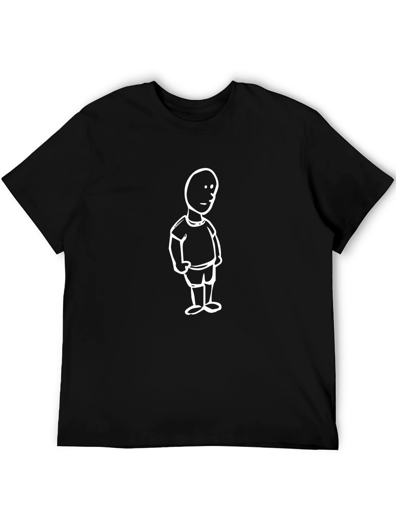 Cartoon Outline Graphic Black T-Shirt