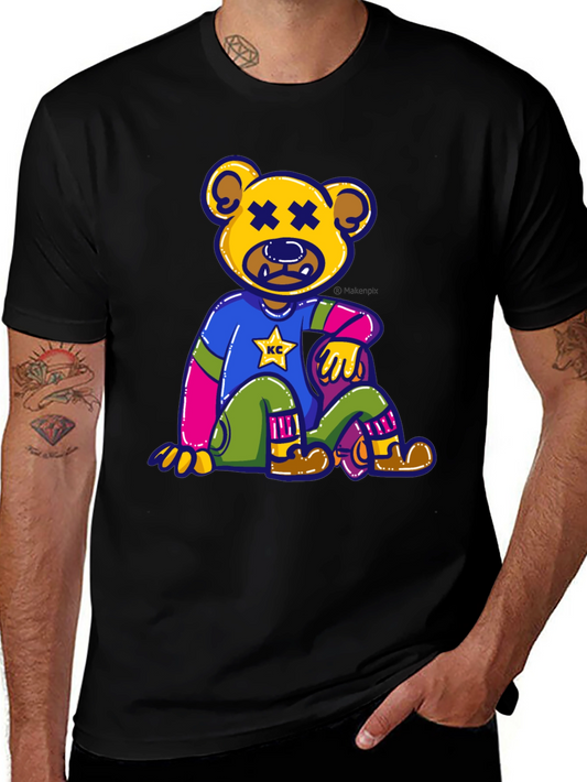 Novelty Bear Graphic Tee - Comfortable Cotton Blend