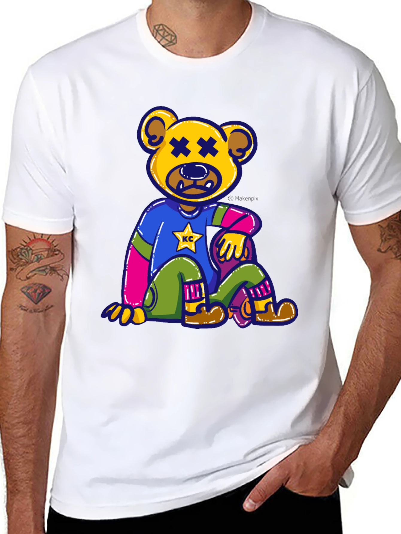 Novelty Bear Graphic Tee - Comfortable Cotton Blend