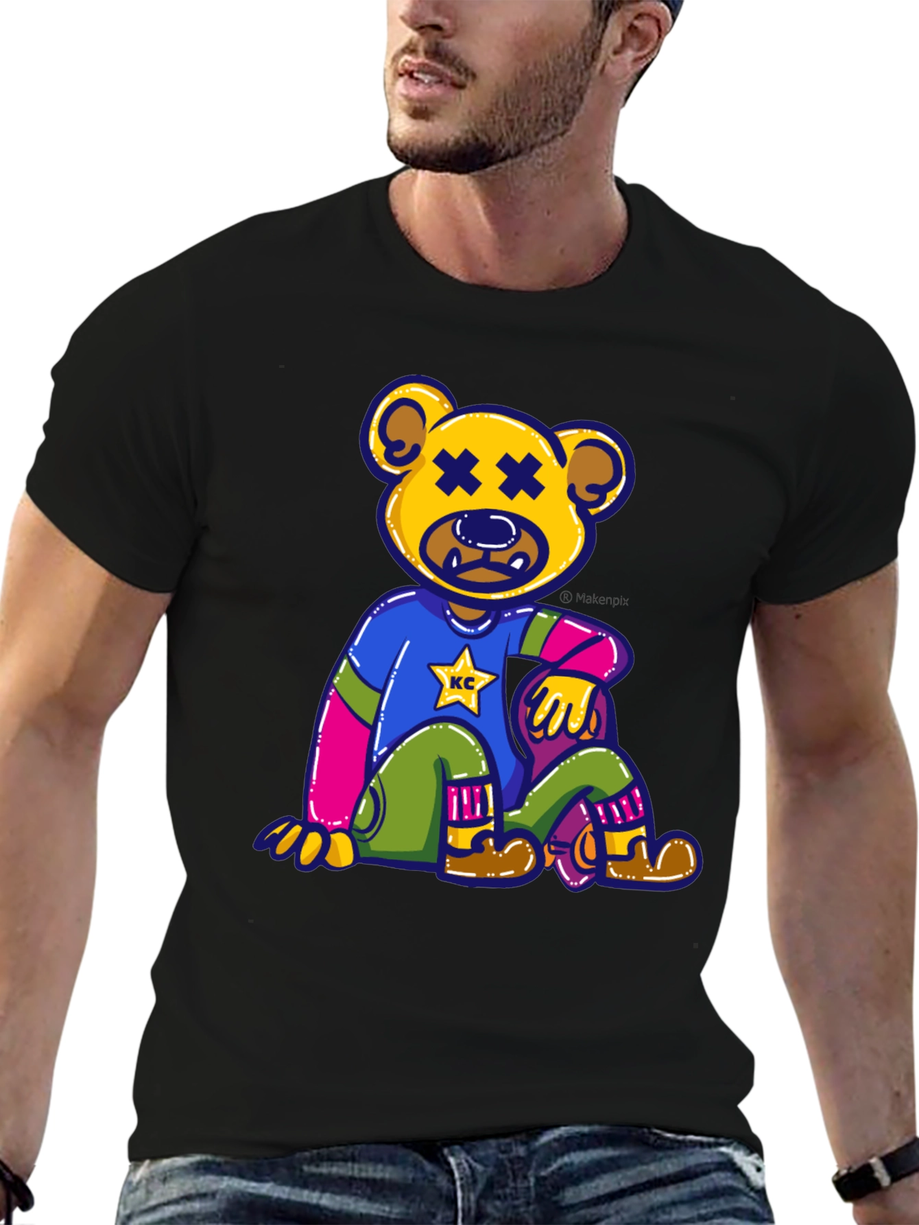 Novelty Bear Graphic Tee - Comfortable Cotton Blend