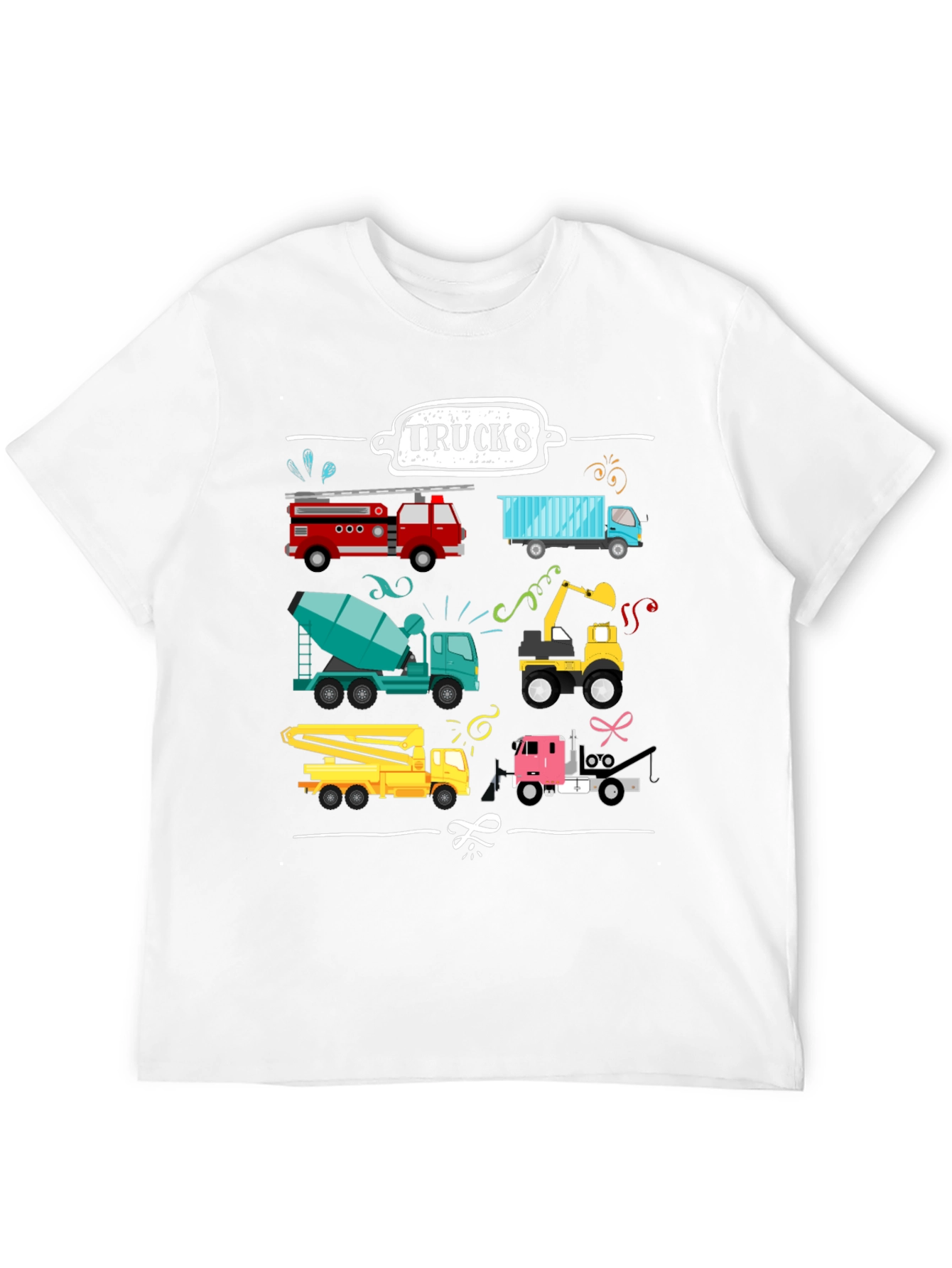 Trucks Graphic Tee - Construction Vehicles