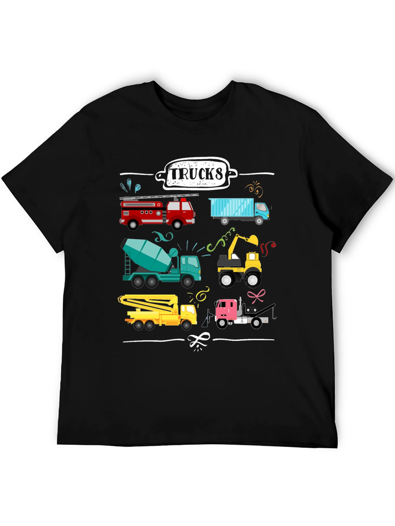 Trucks Graphic Tee - Construction Vehicles