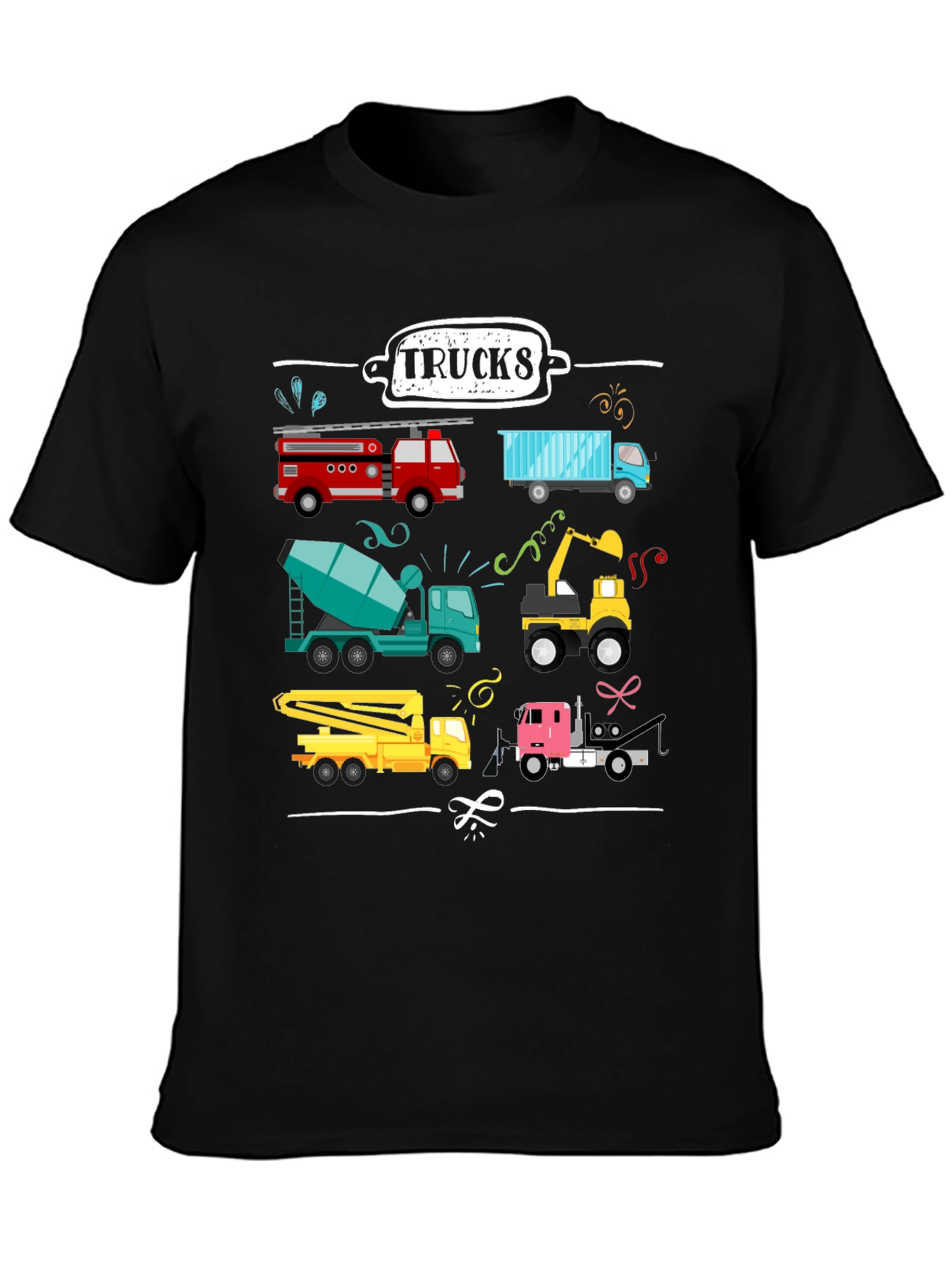 Trucks Graphic Tee - Construction Vehicles