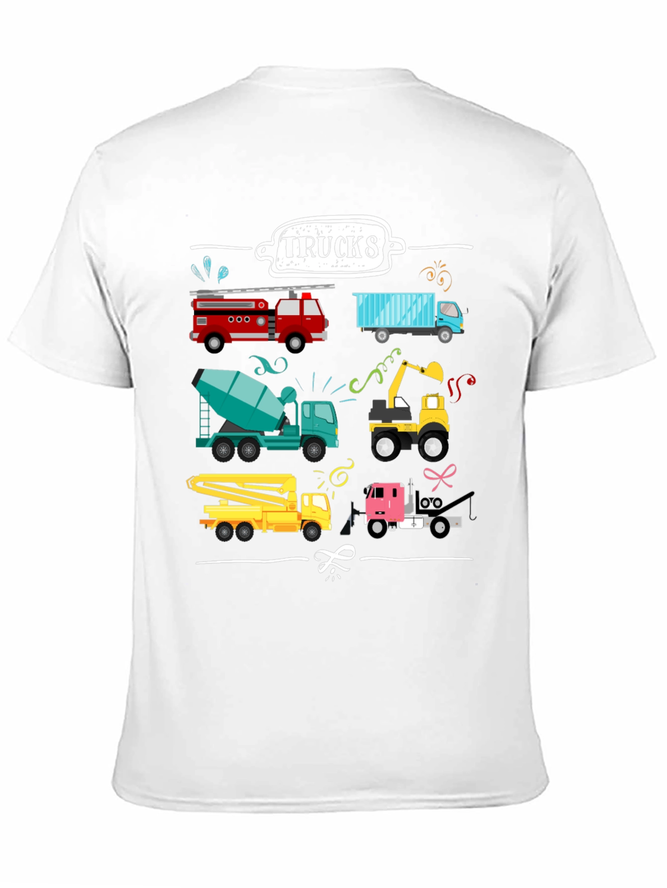 Trucks Graphic Tee - Construction Vehicles