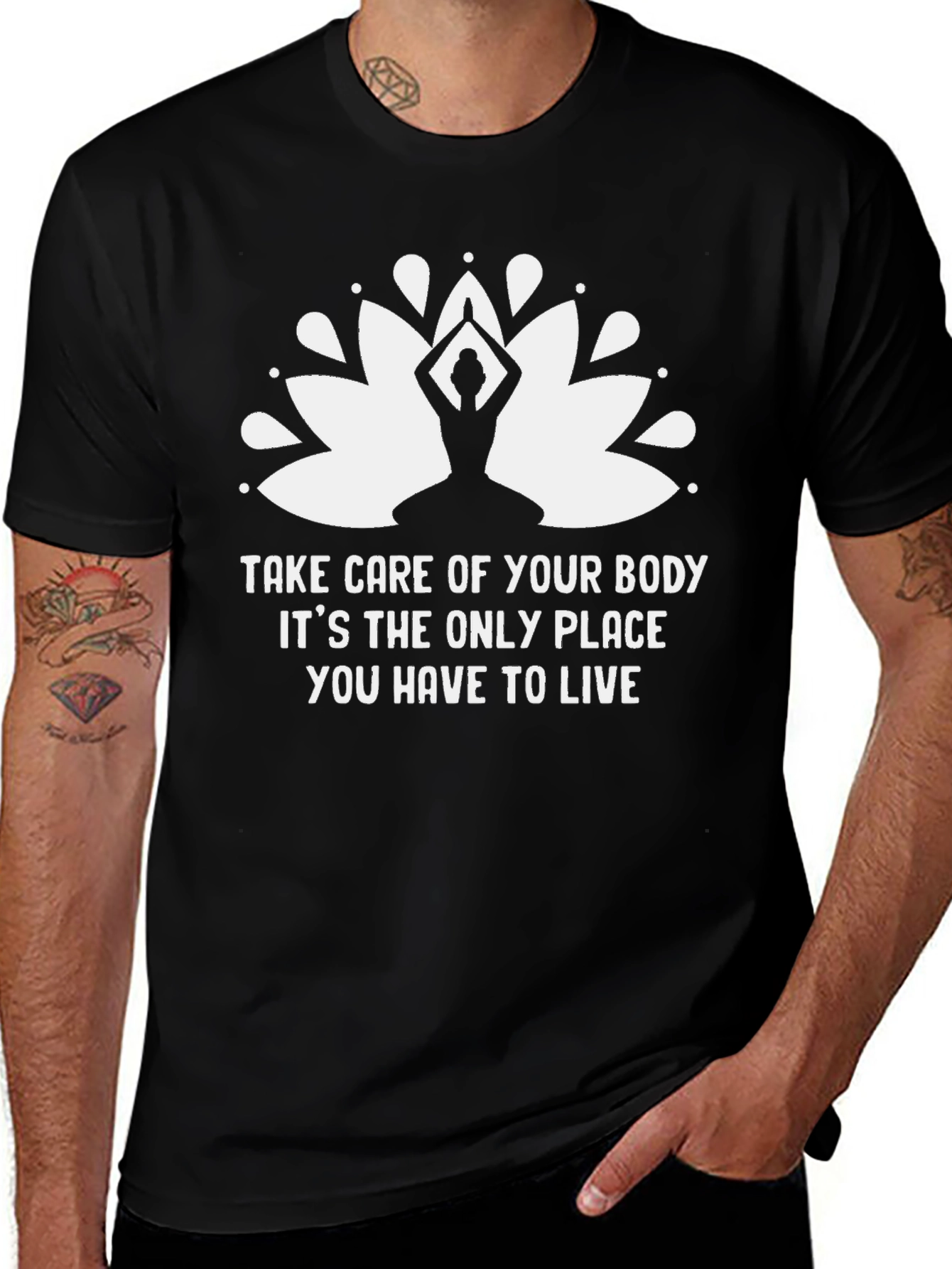 Yoga Body Positive Graphic Tee - Black