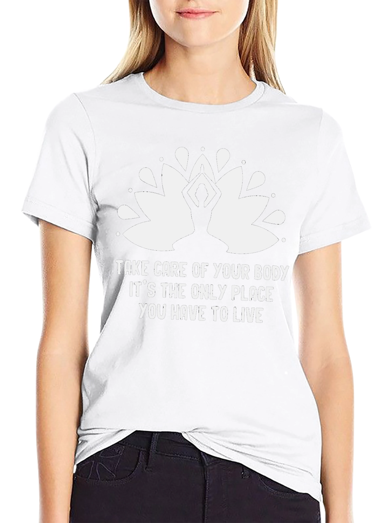 Yoga Body Positive Graphic Tee - Black