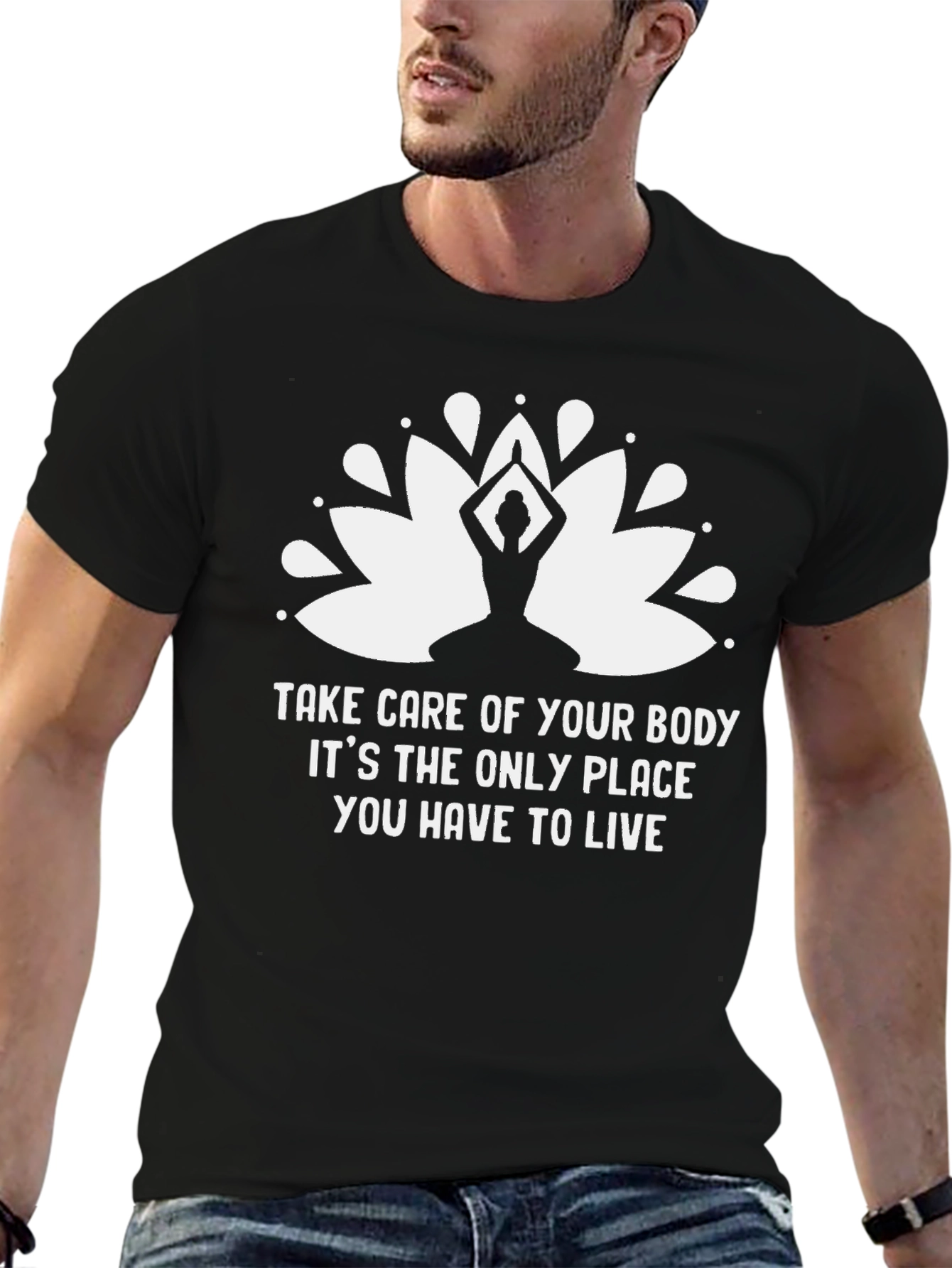 Yoga Body Positive Graphic Tee - Black