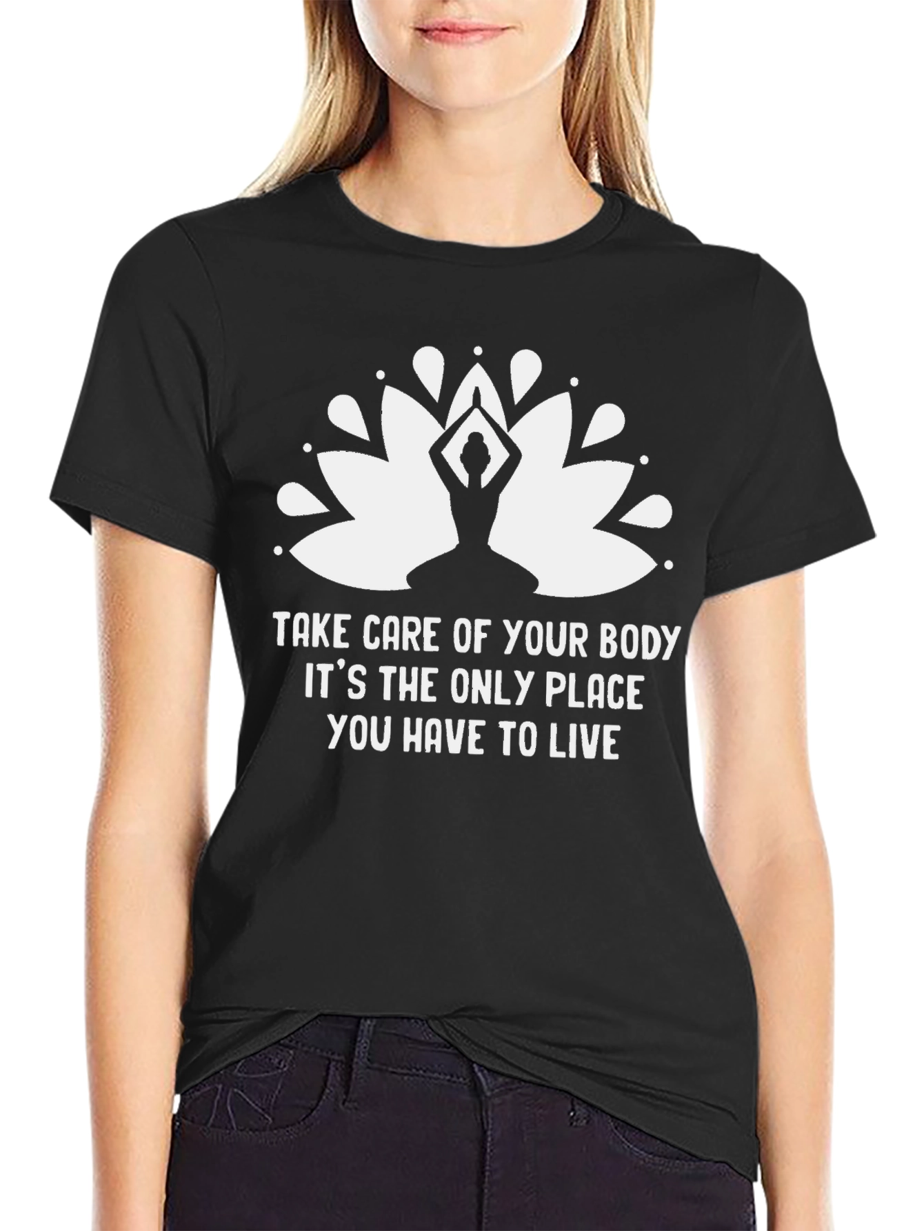 Yoga Body Positive Graphic Tee - Black