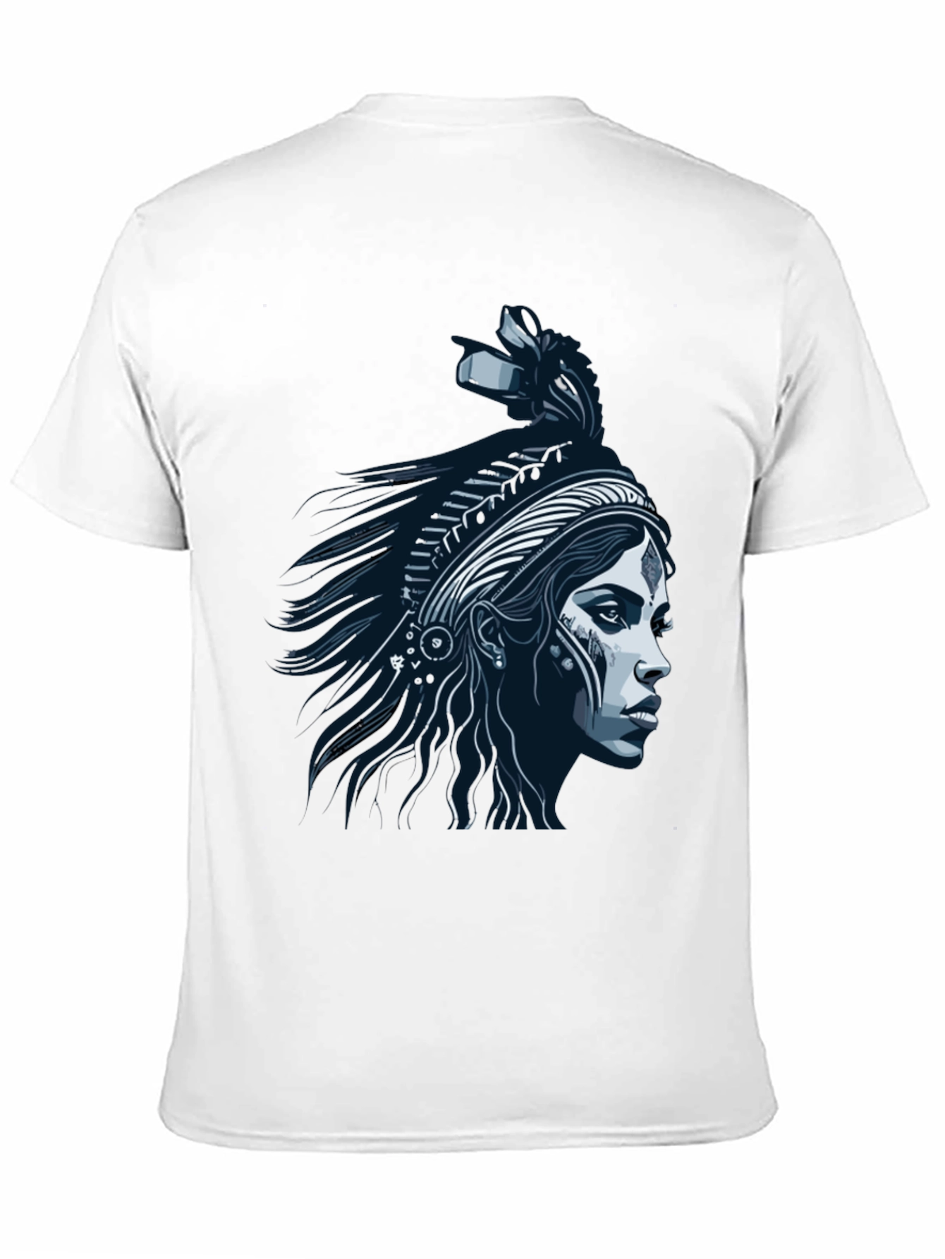 Native Headdress Graphic Tee - Black Cotton T-Shirt