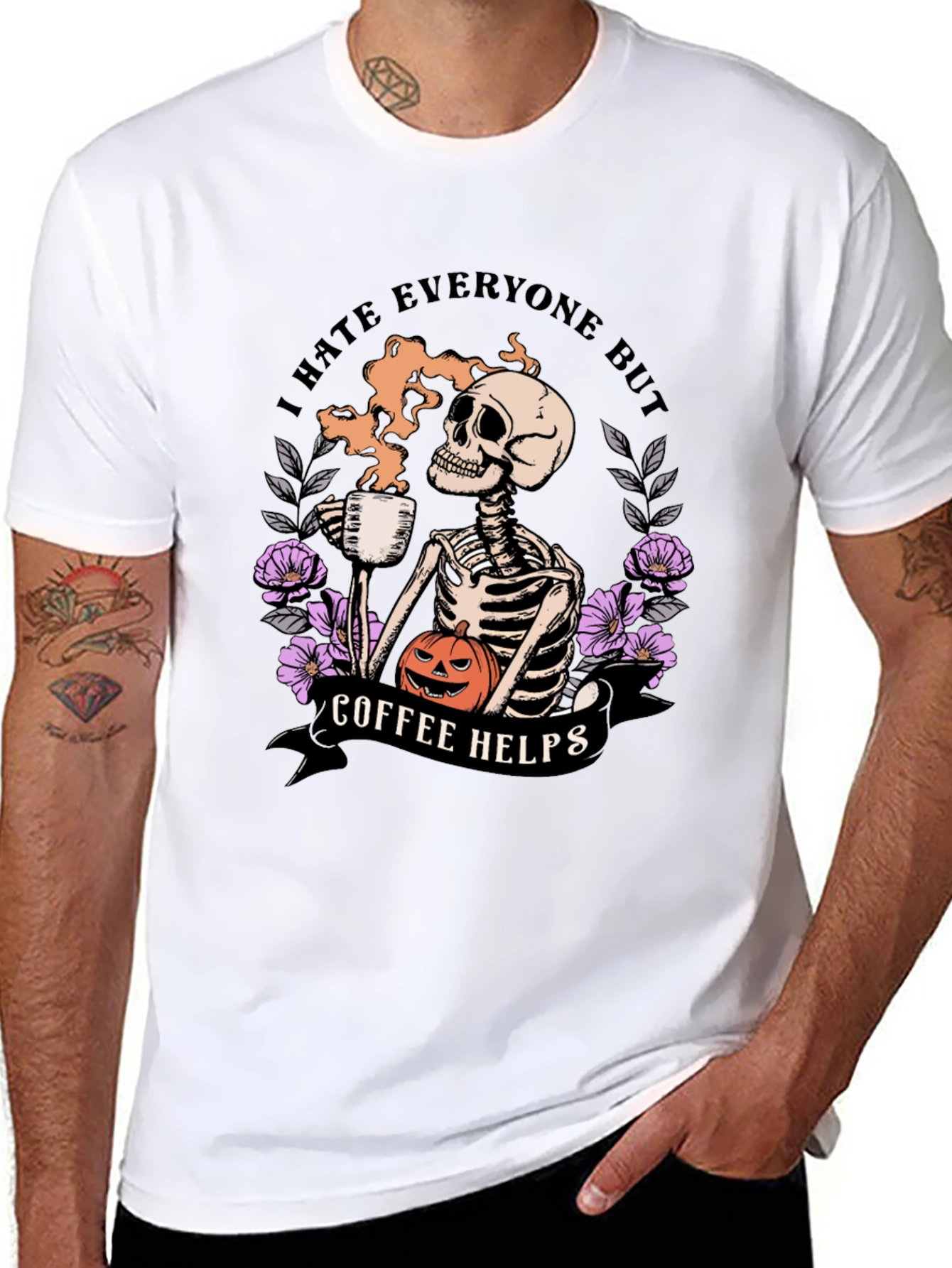 Coffee Helps Skeleton Graphic Tee