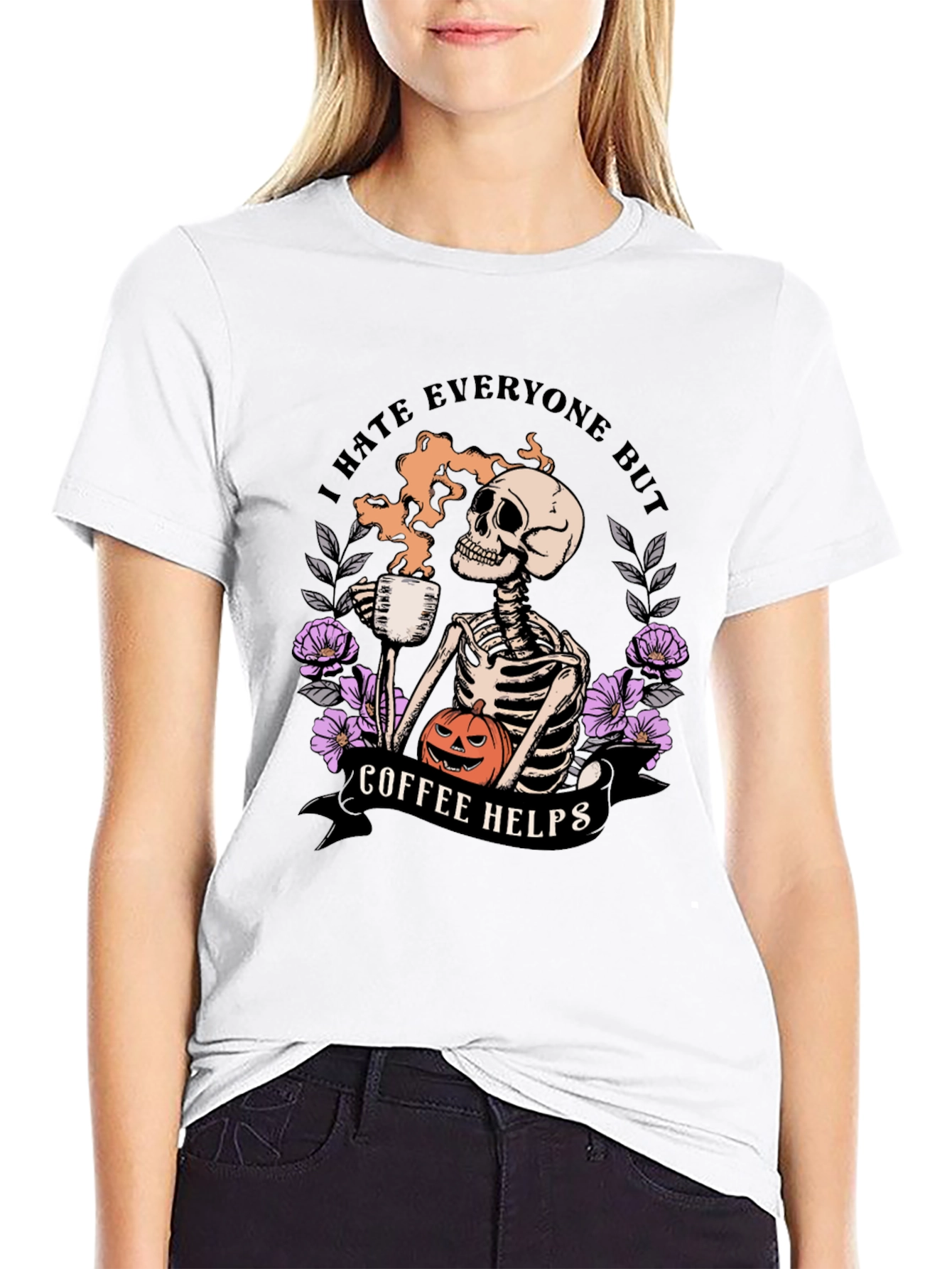 Coffee Helps Skeleton Graphic Tee