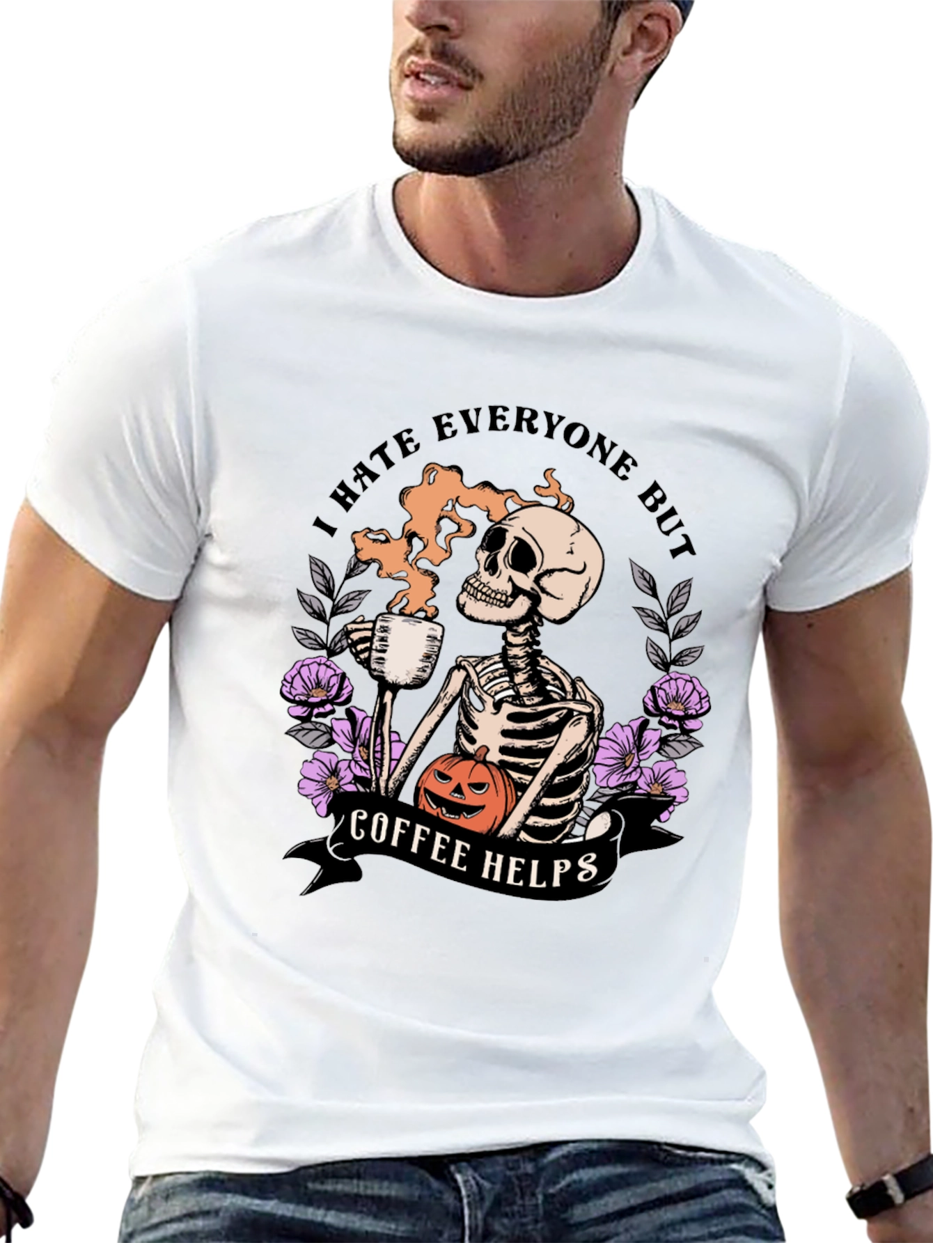 Coffee Helps Skeleton Graphic Tee