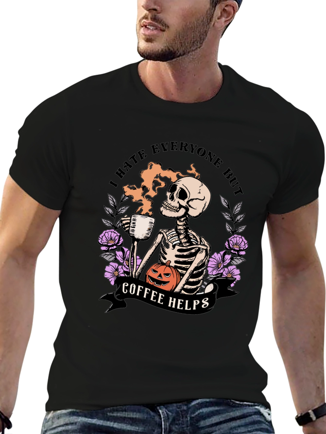 Coffee Helps Skeleton Graphic Tee