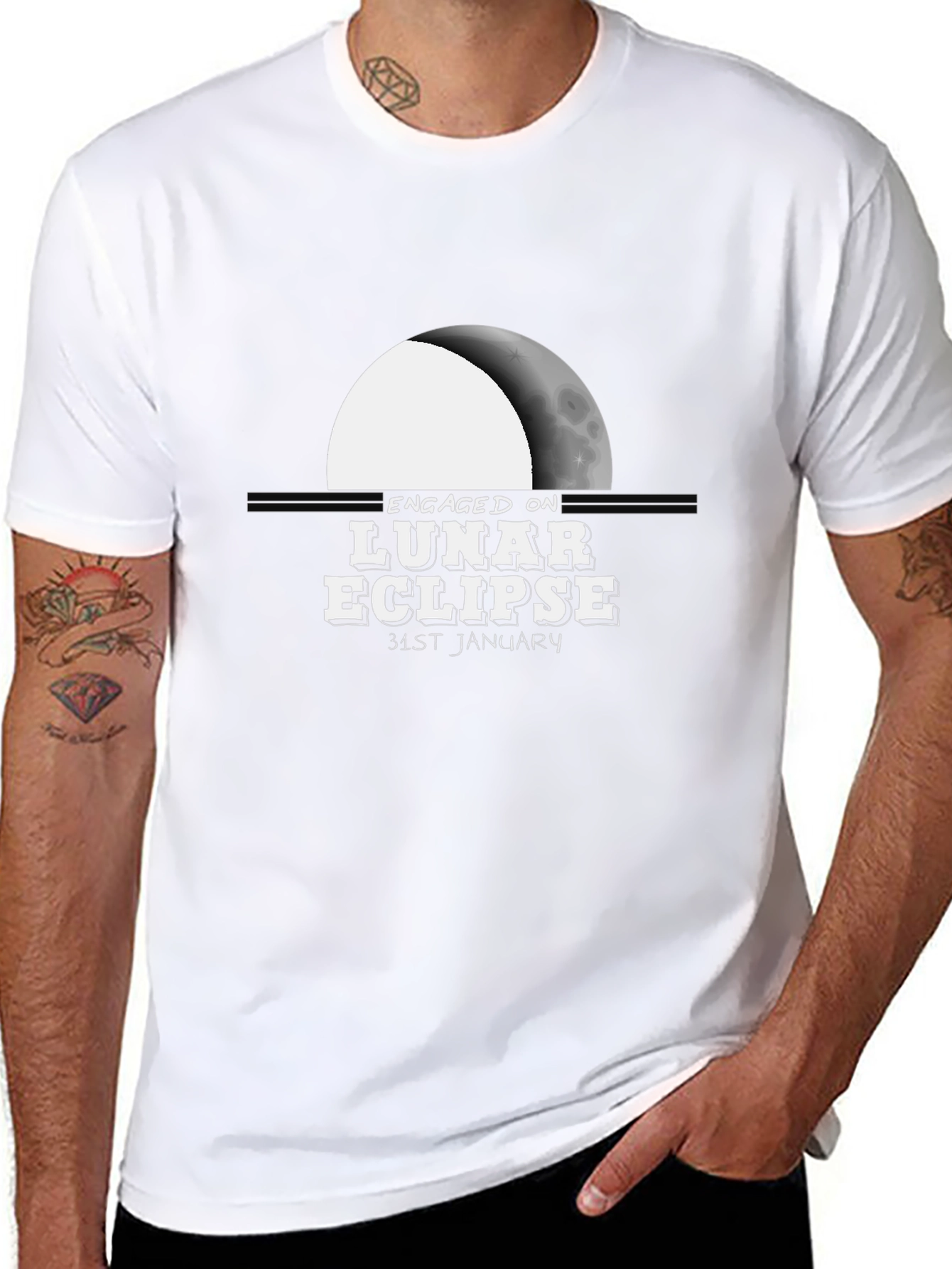 Engaged on Lunar Eclipse Graphic T-Shirt