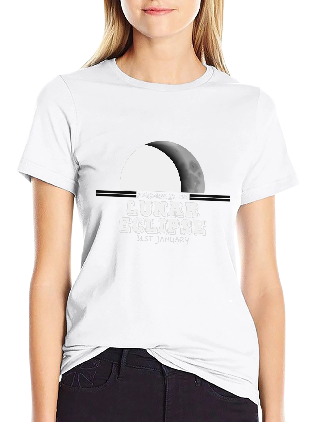 Engaged on Lunar Eclipse Graphic T-Shirt